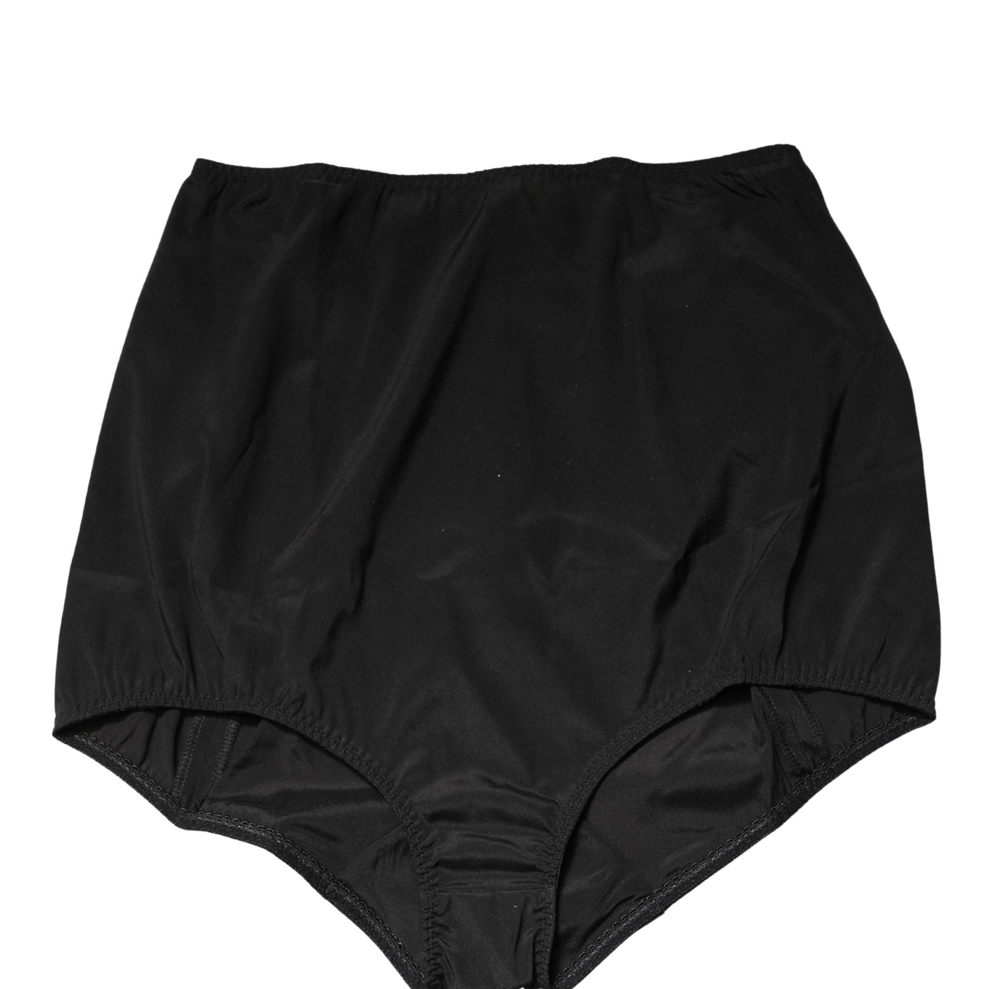 Dolce & Gabbana Black Silk Blend High Waist Girdle Panty Underwear
