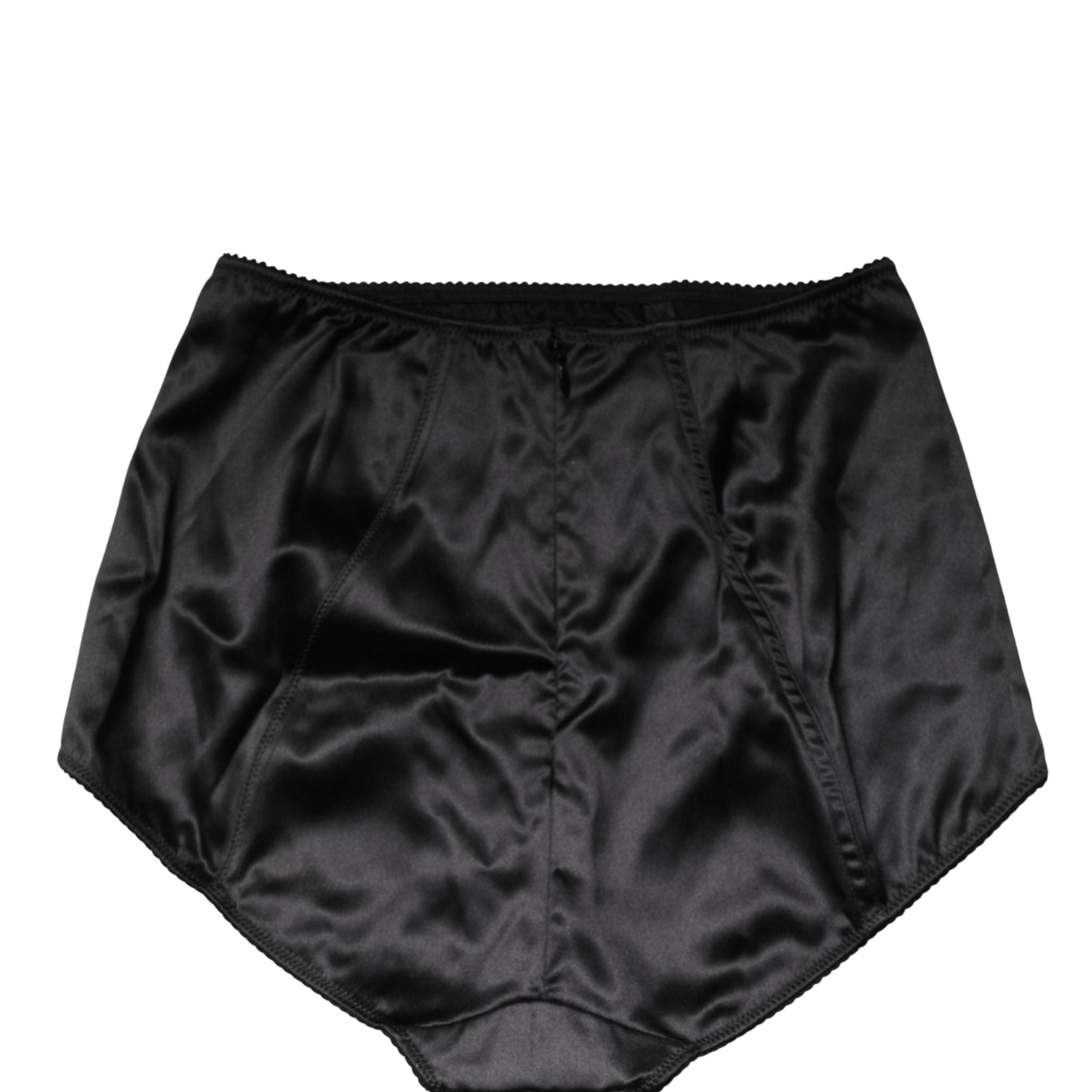 Dolce & Gabbana Black Silk Blend High Waist Girdle Panty Underwear