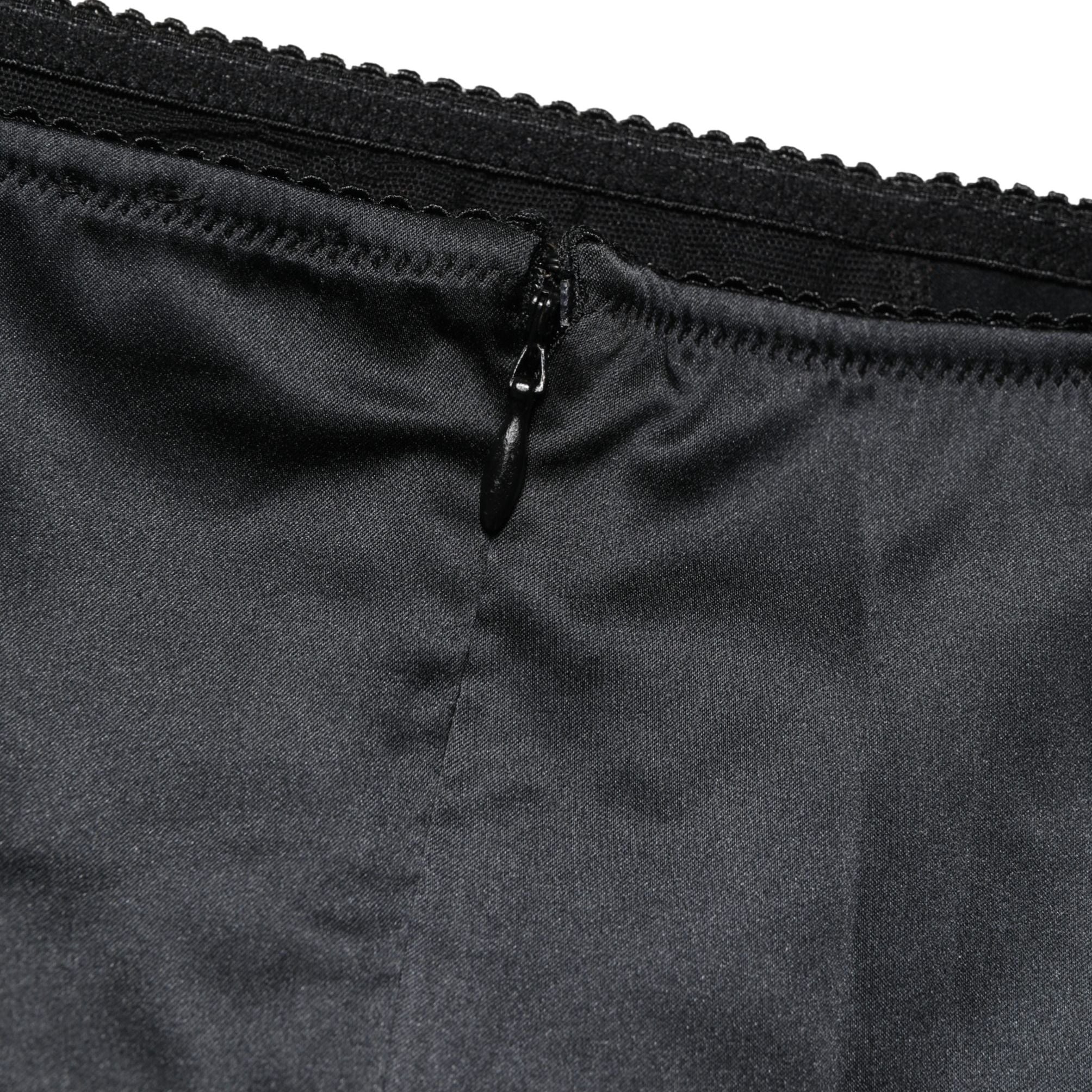 Dolce & Gabbana Black Silk Blend High Waist Girdle Panty Underwear