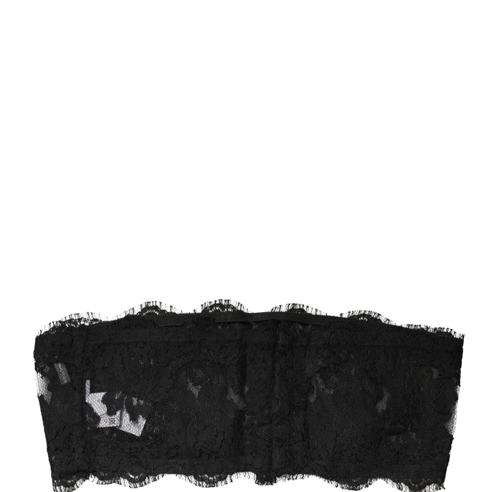 Dolce & Gabbana Black Lace Bandeau Bra Tube Top Underwear