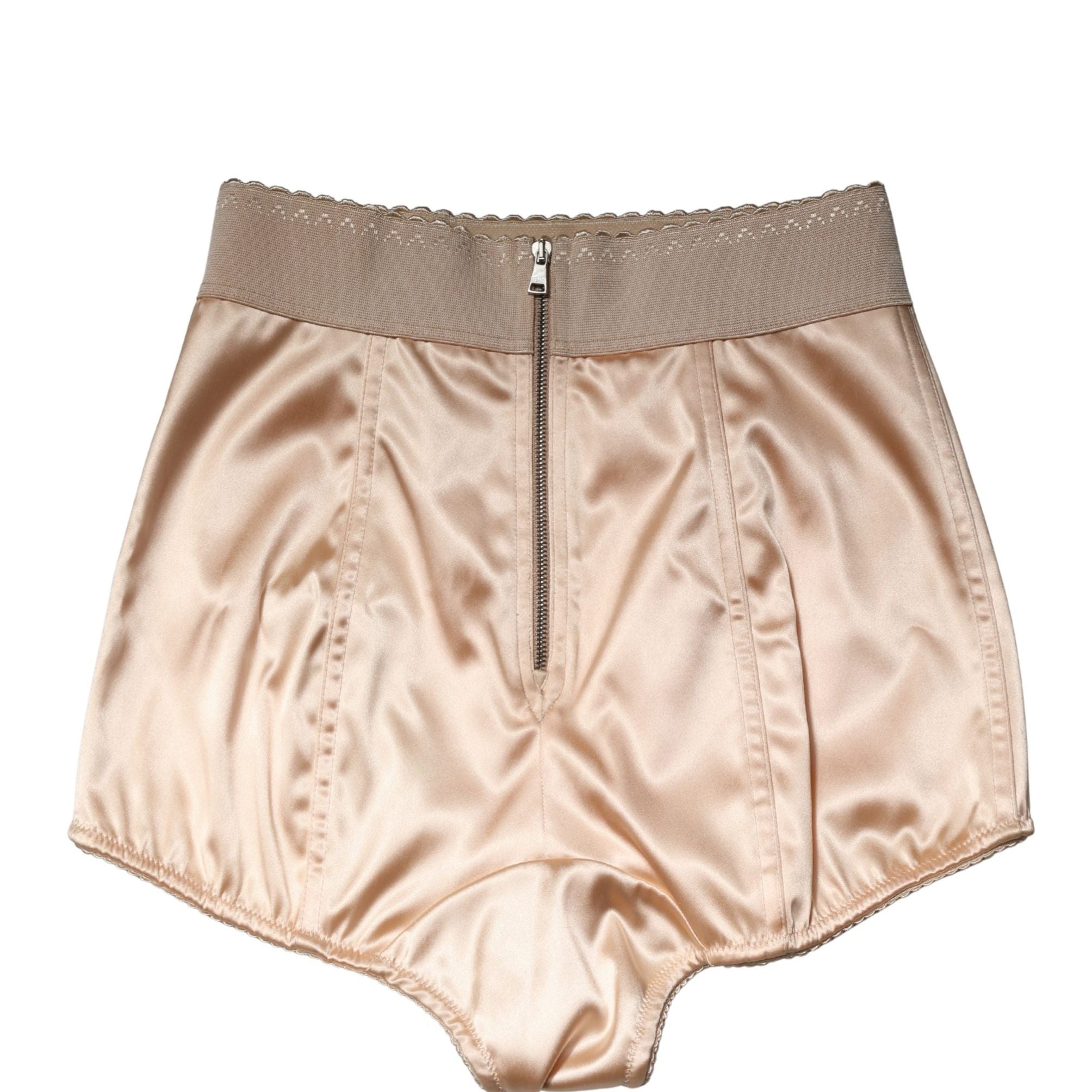 Dolce & Gabbana Beige Silk Blend High Waist Girdle Panty Underwear