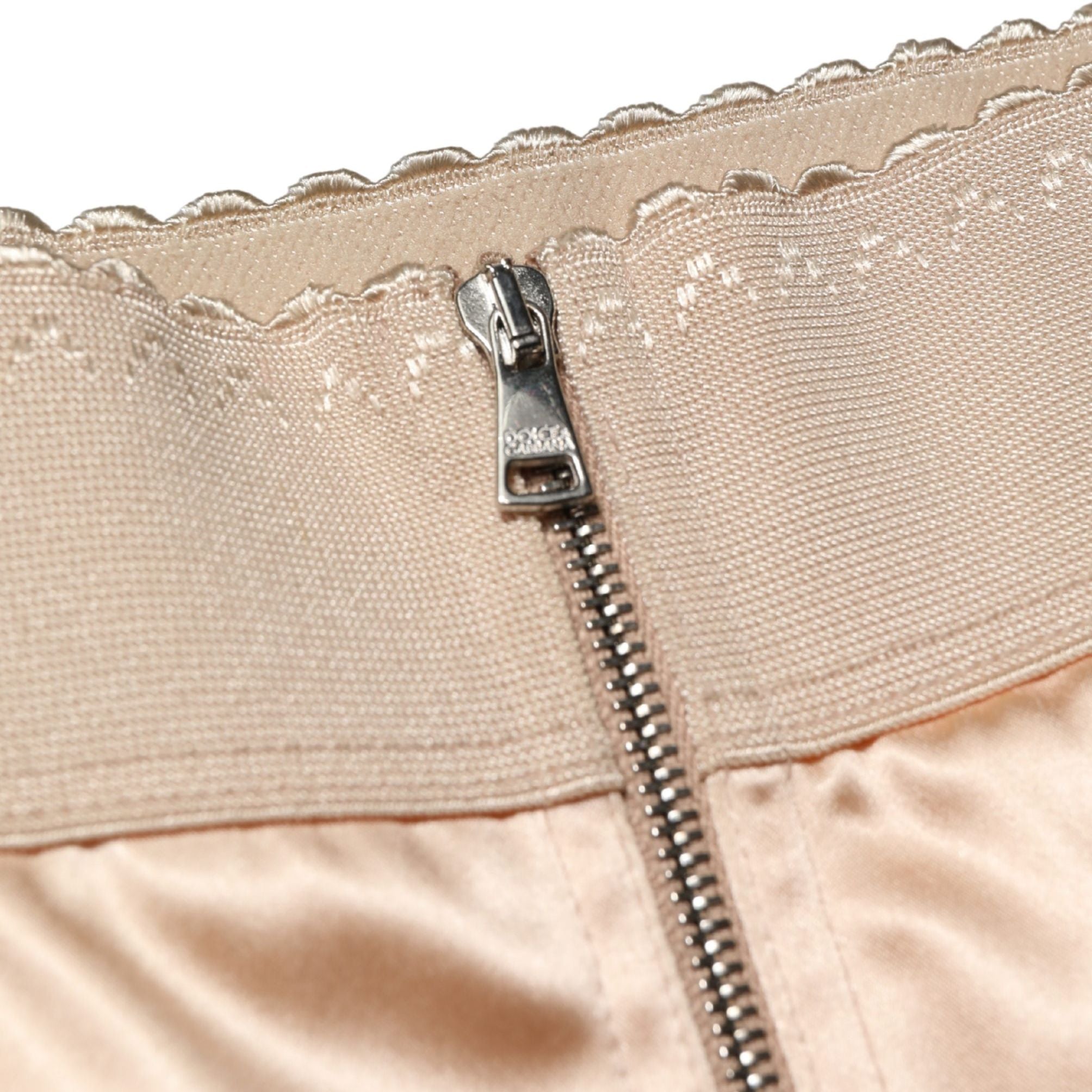 Dolce & Gabbana Beige Silk Blend High Waist Girdle Panty Underwear