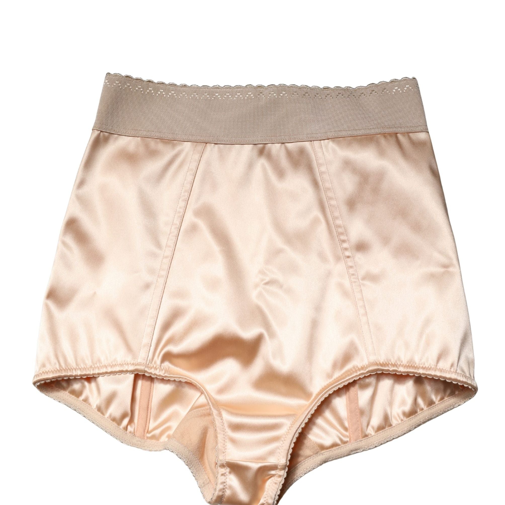 Dolce & Gabbana Beige Silk Blend High Waist Girdle Panty Underwear