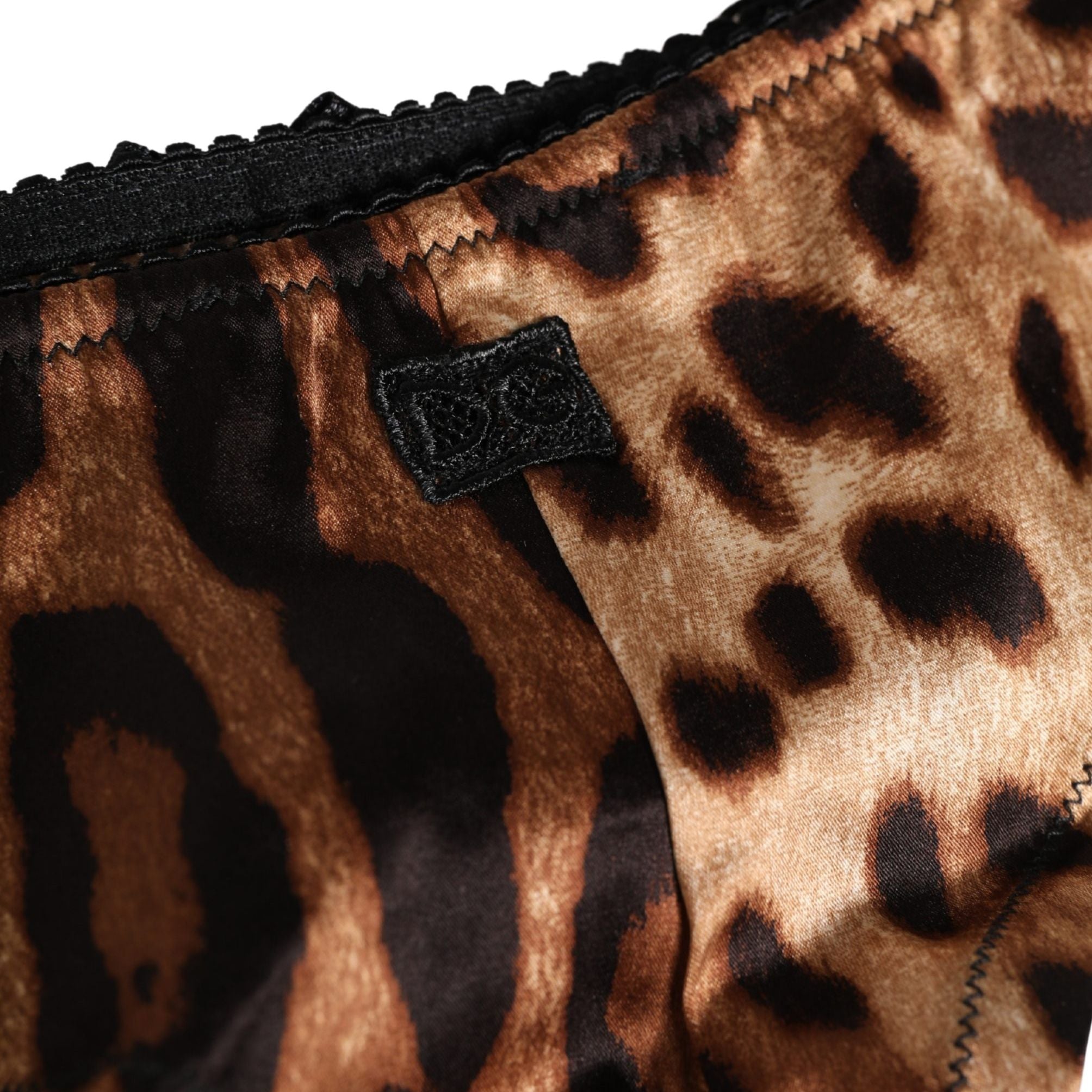 Dolce & Gabbana Black Brown Leopard Mid Waist Brief Panty Underwear