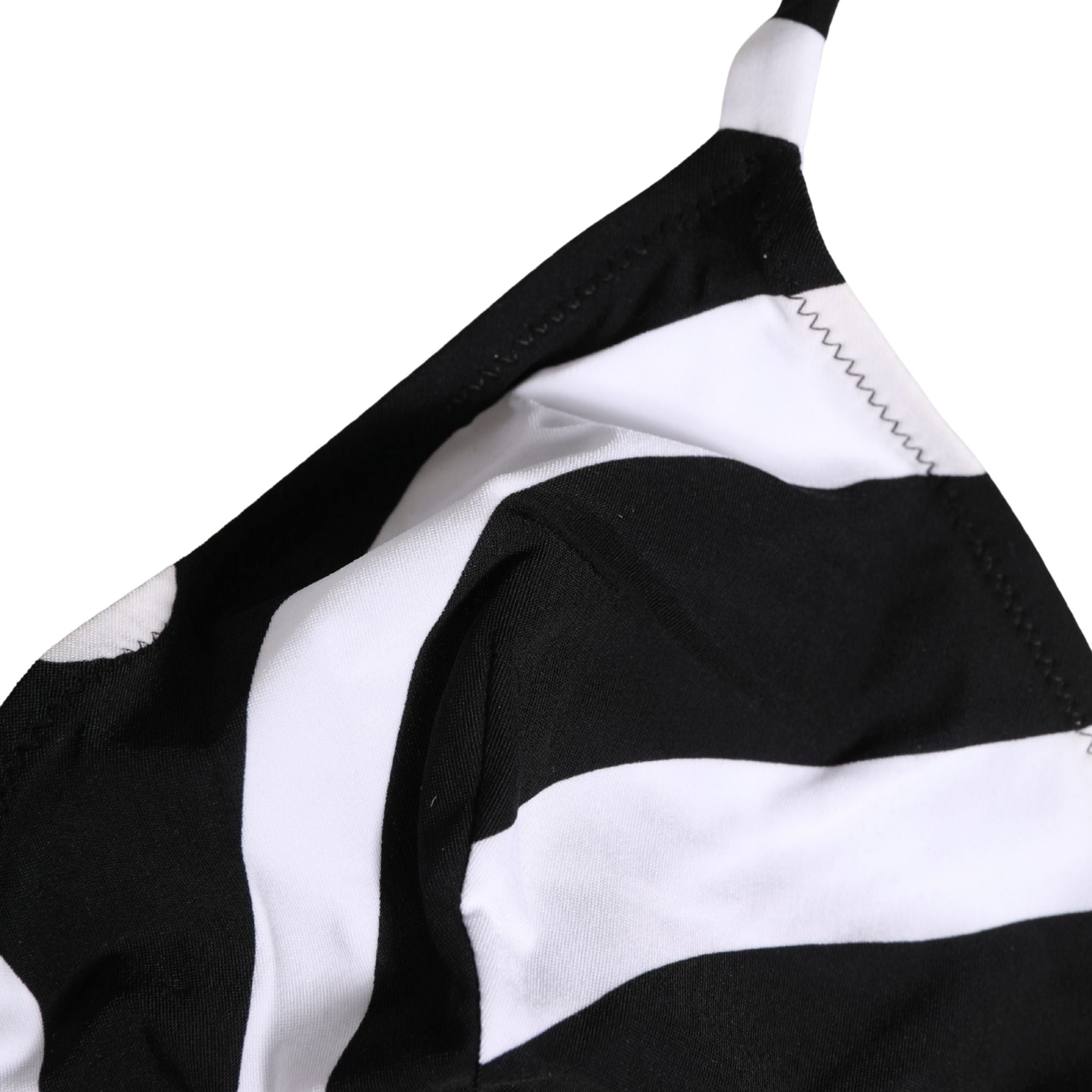 Dolce & Gabbana Black White Zebra Bikini Top Bottom Swimwear