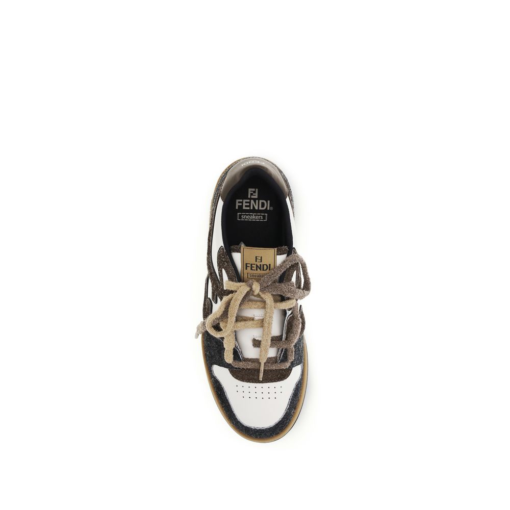 Fendi Multicolor Calf Leather Bos Taurus Low Top Sneakers