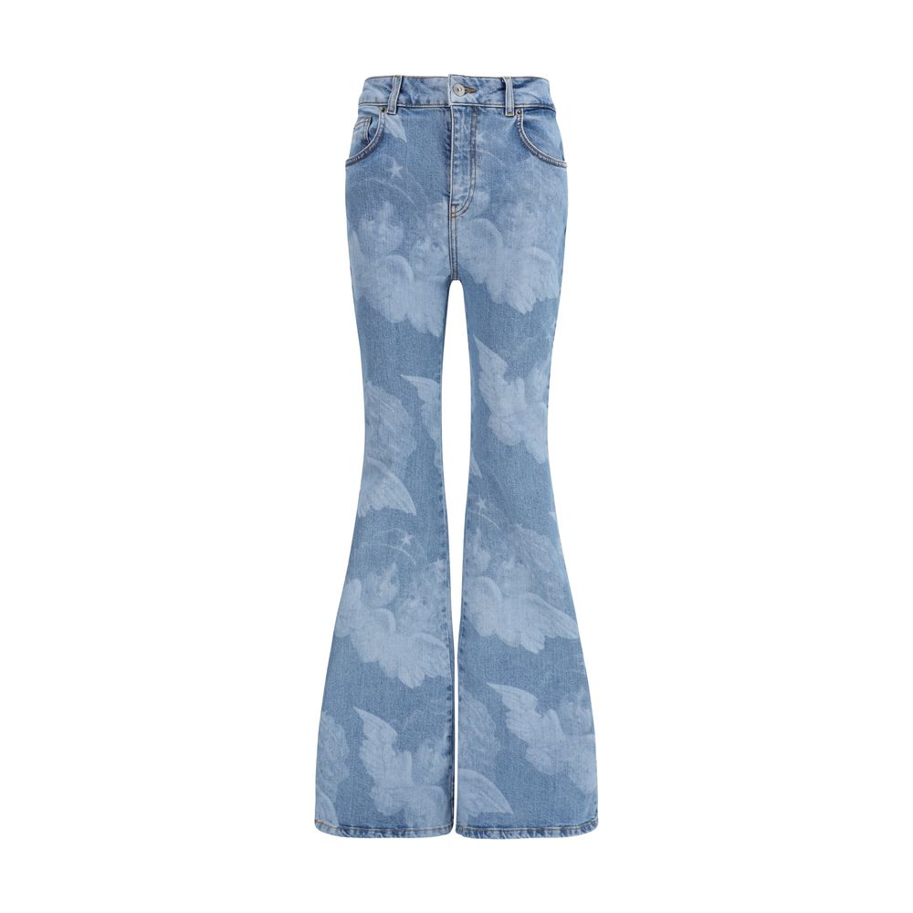 Fiorucci Blue Cotton Flared Jeans