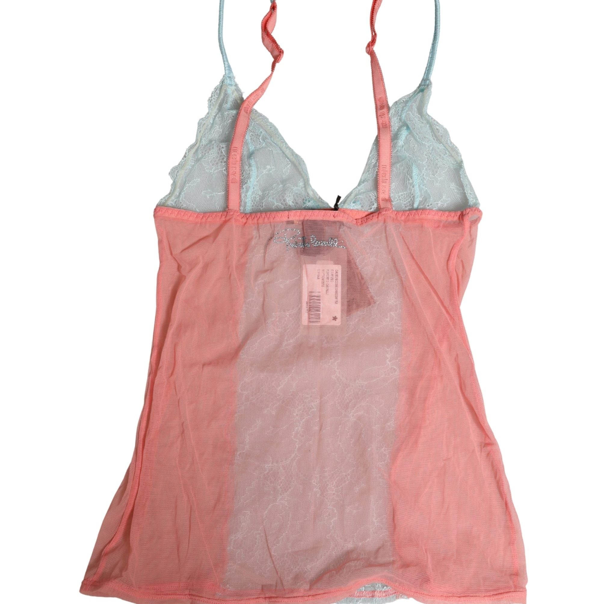 Roberto Cavalli Multicolor Sheer Lace Lingerie Chemise Top Underwear