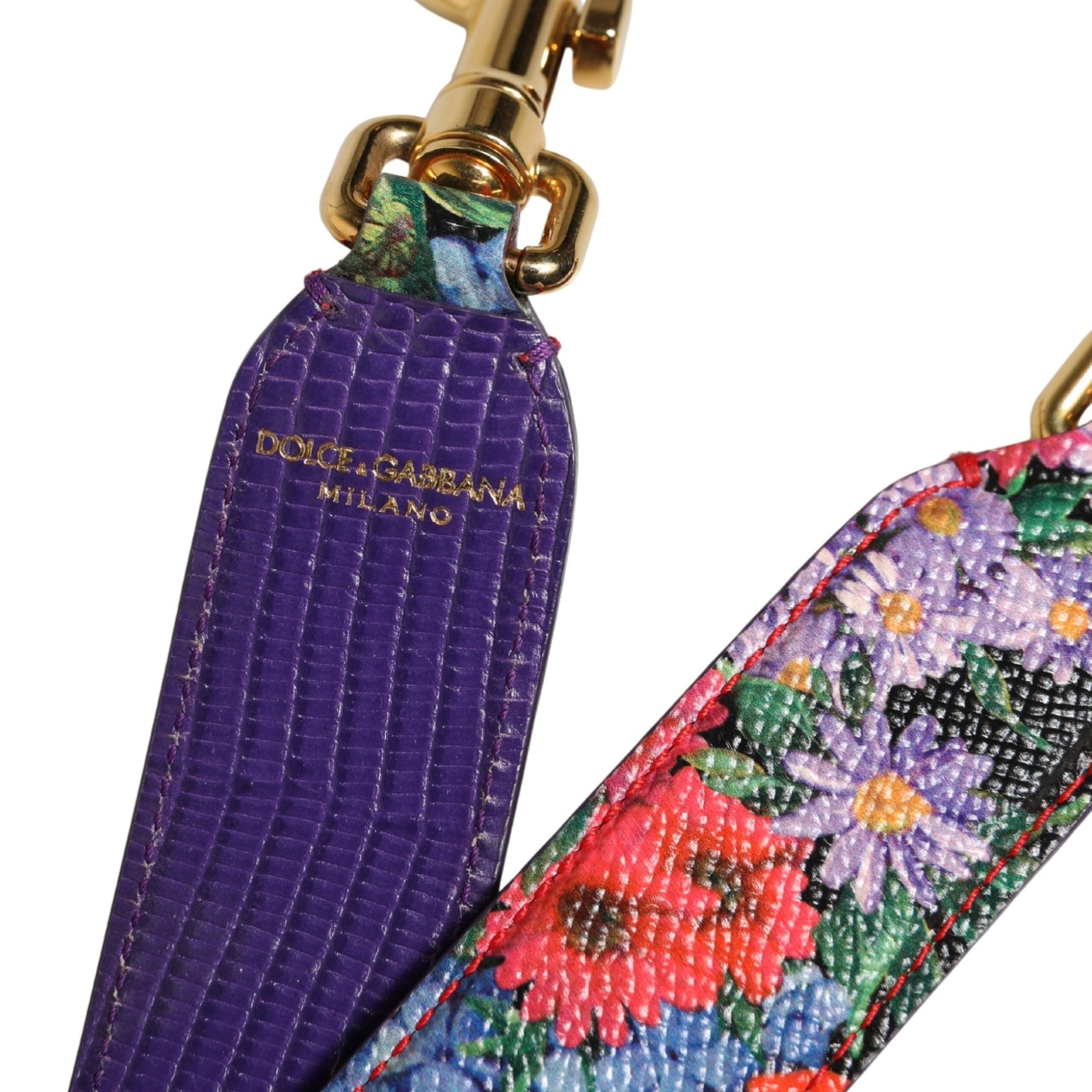 Dolce & Gabbana Multicolor Floral Leather Bag Accessory Shoulder Strap