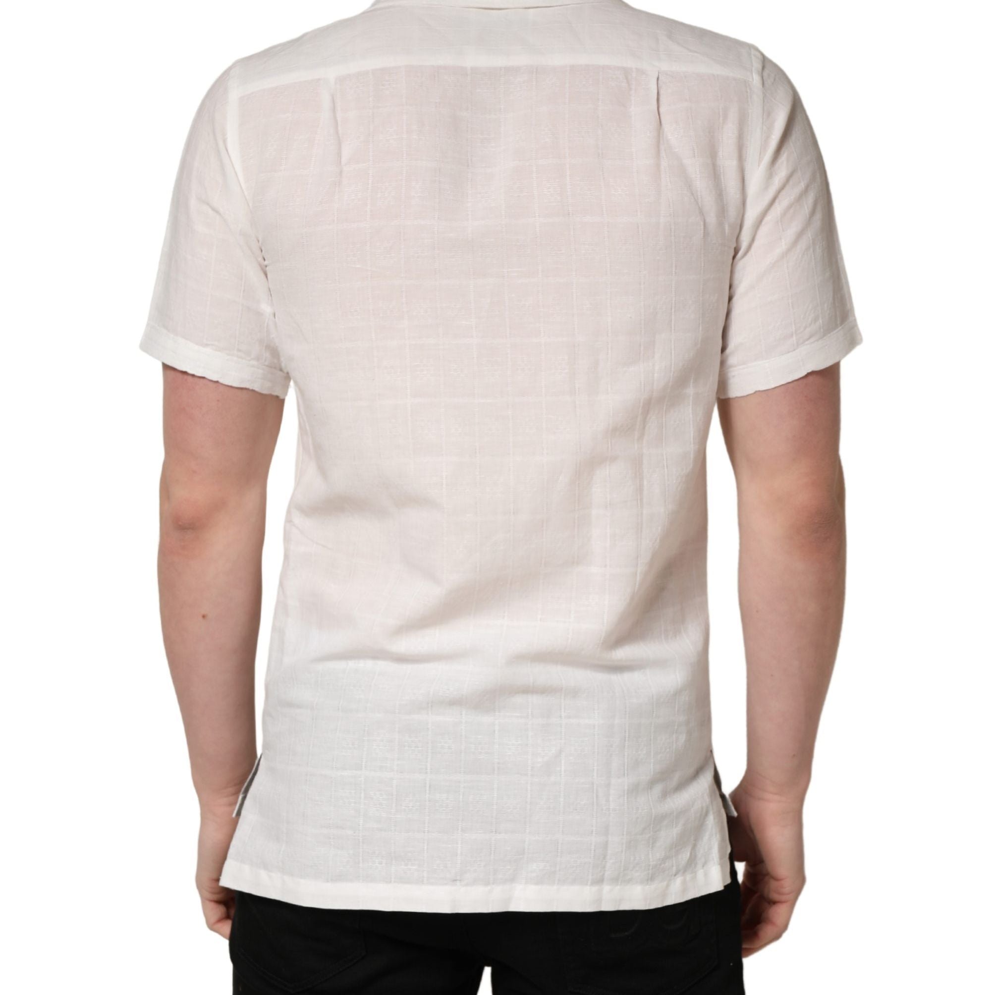 Dolce & Gabbana White Linen Short Sleeves Button Down Shirt