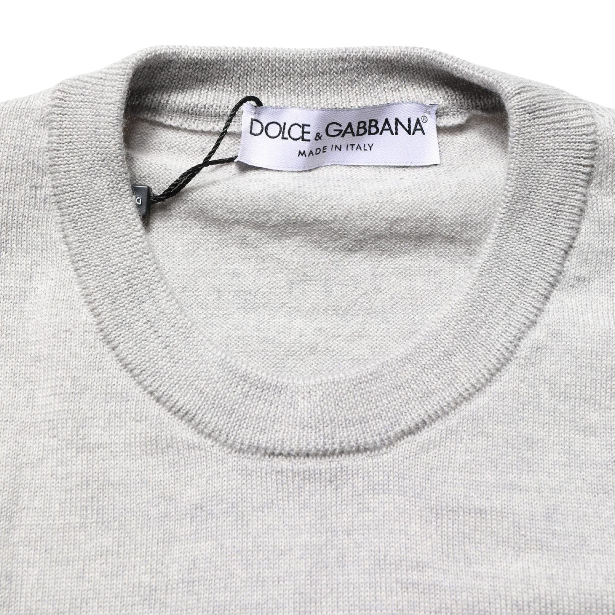 Dolce & Gabbana Gray Long Sleeves Crew Neck Pullover Sweater
