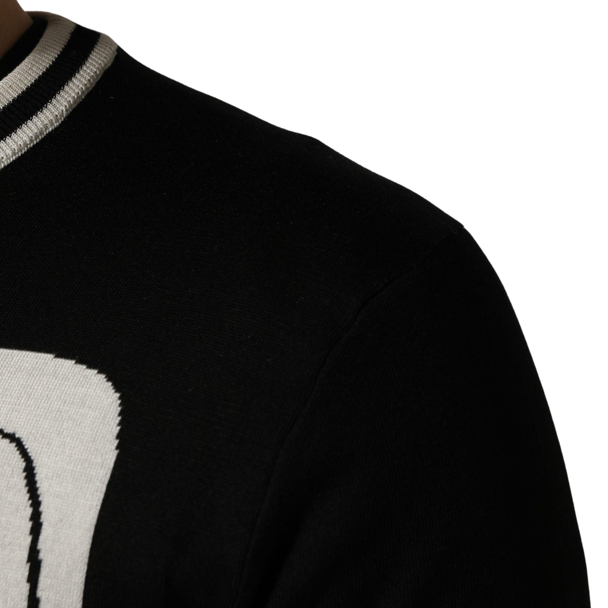 Dolce & Gabbana Black King Of Hearts Men Crew Neck Pullover Sweater