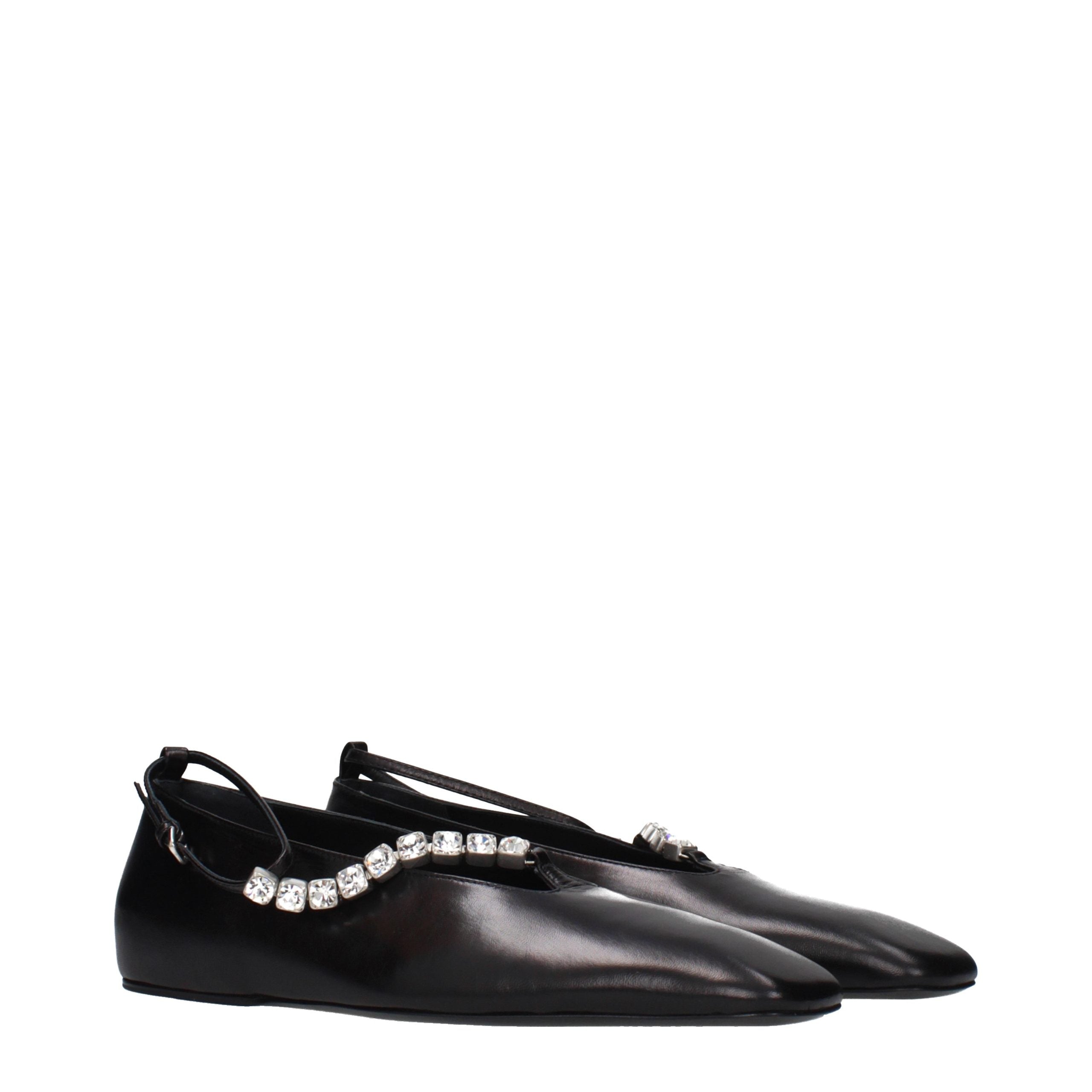 Jil Sander Black Leather Ballet Flats
