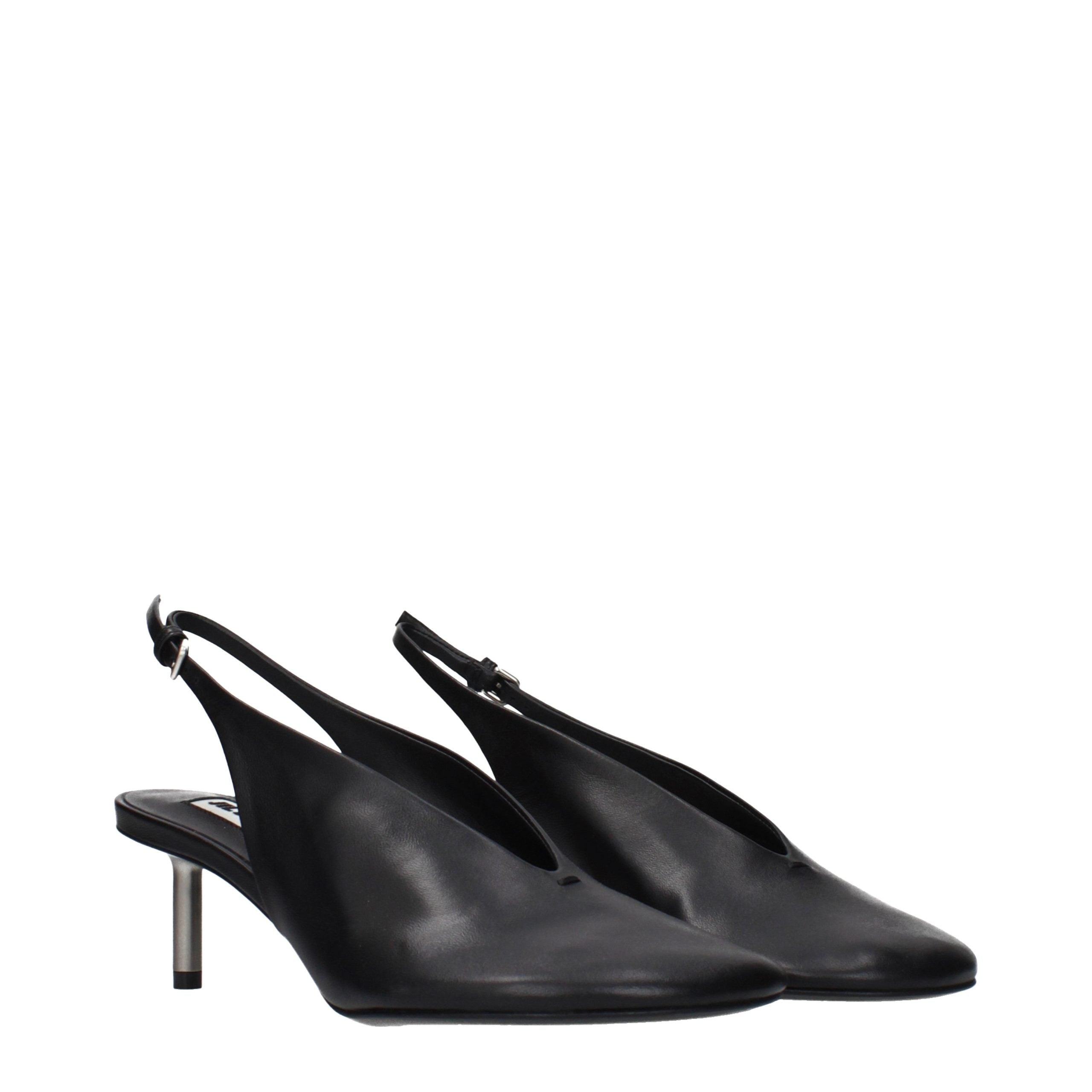 Jil Sander Black Leather Pumps
