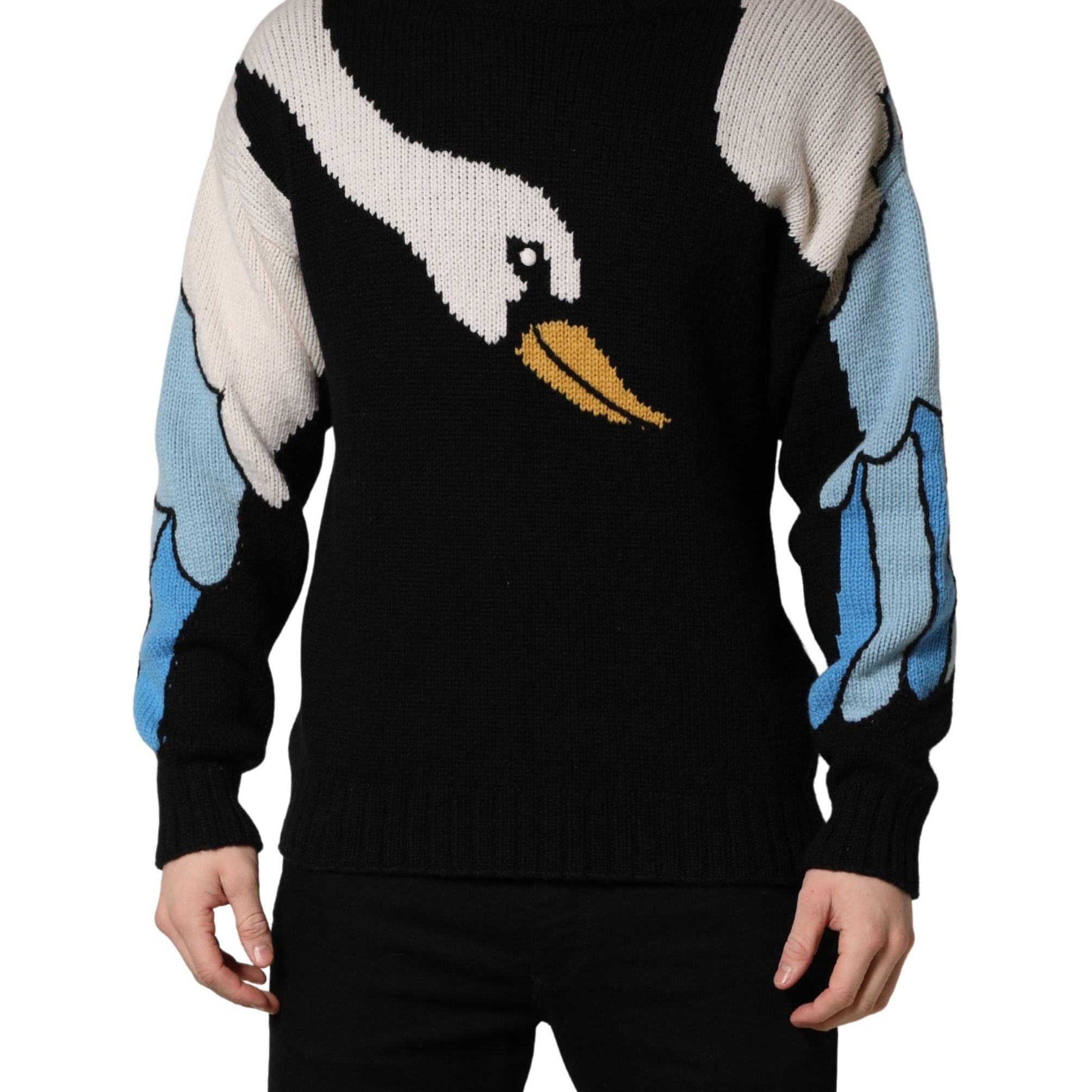 Dolce & Gabbana Black Duck Cashmere CrewNeck Pullover Sweater