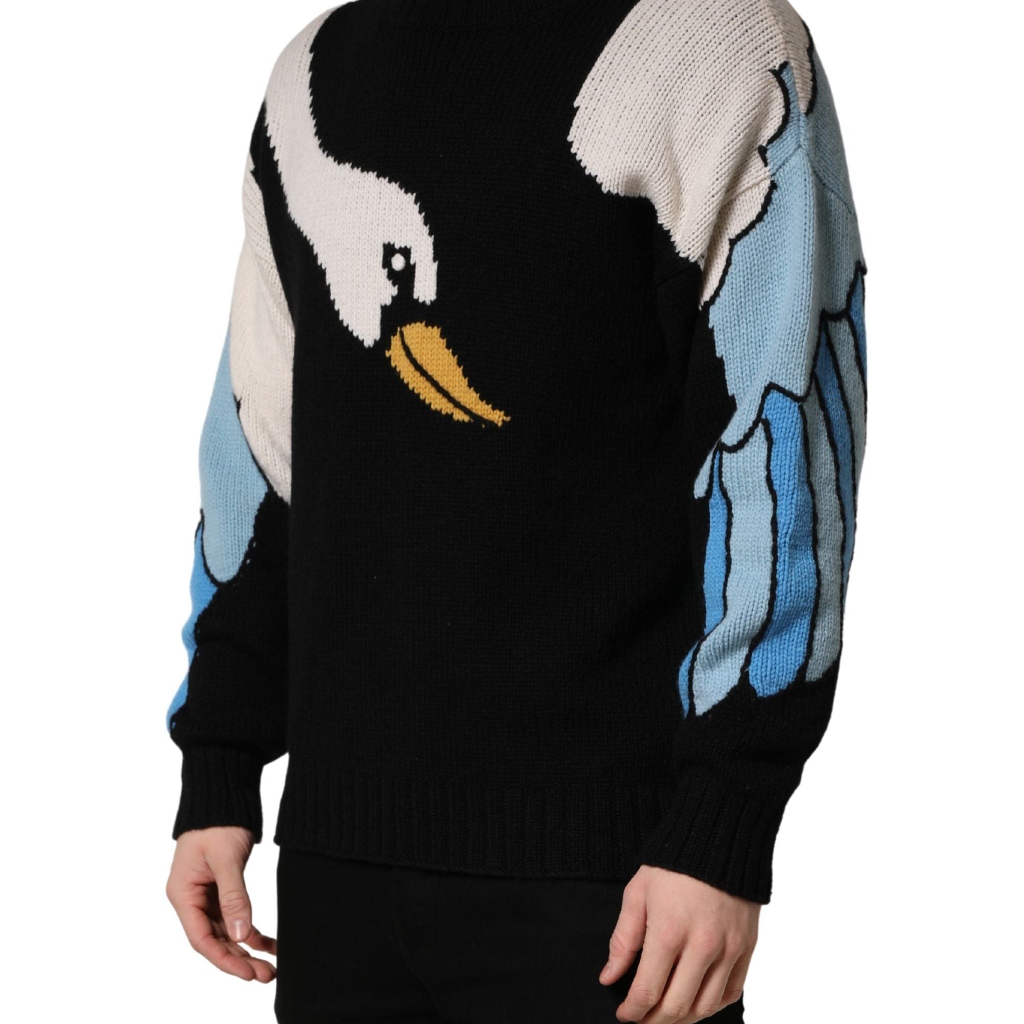 Dolce & Gabbana Black Duck Cashmere CrewNeck Pullover Sweater