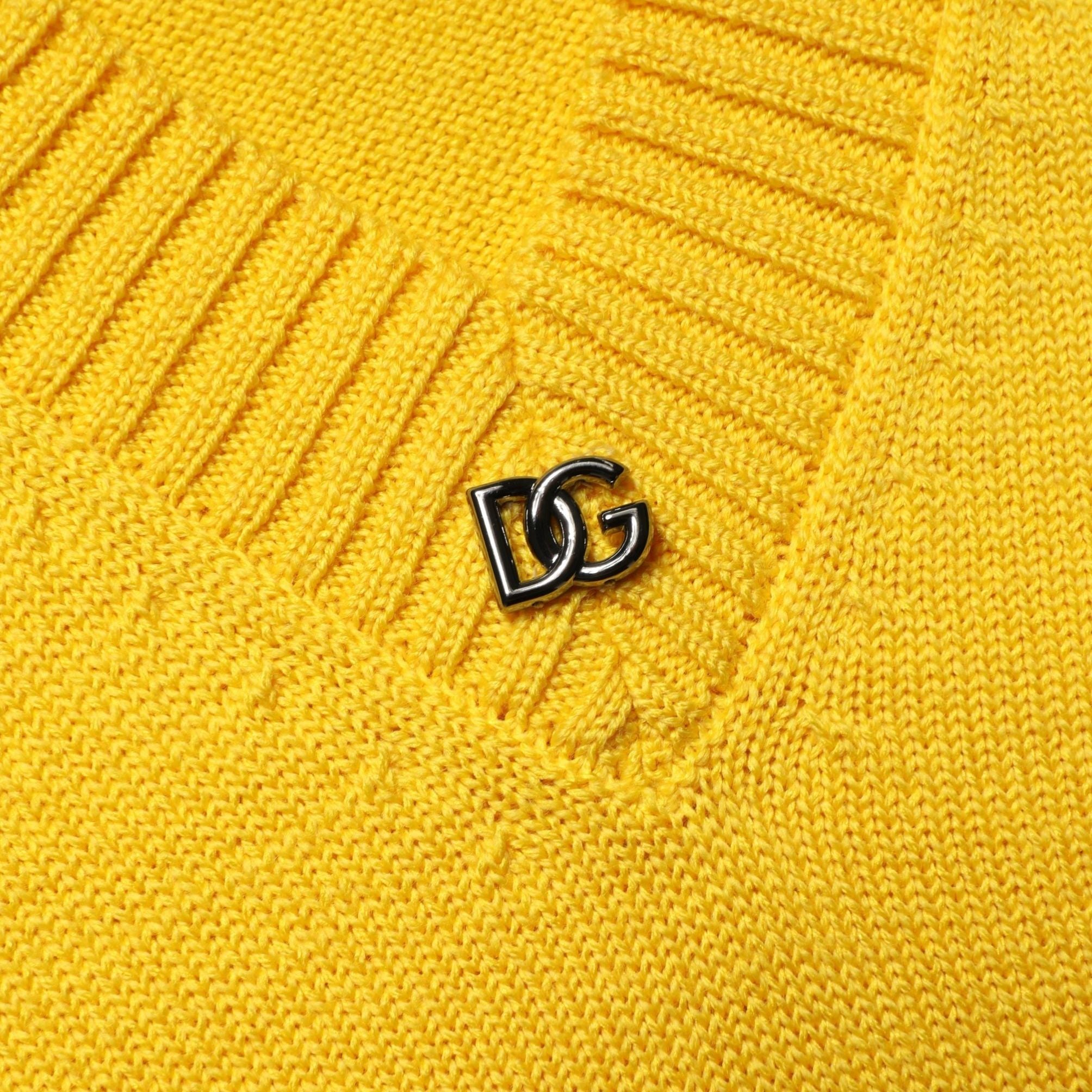 Dolce & Gabbana Wool Knitted V-Neck Pullover Yellow
