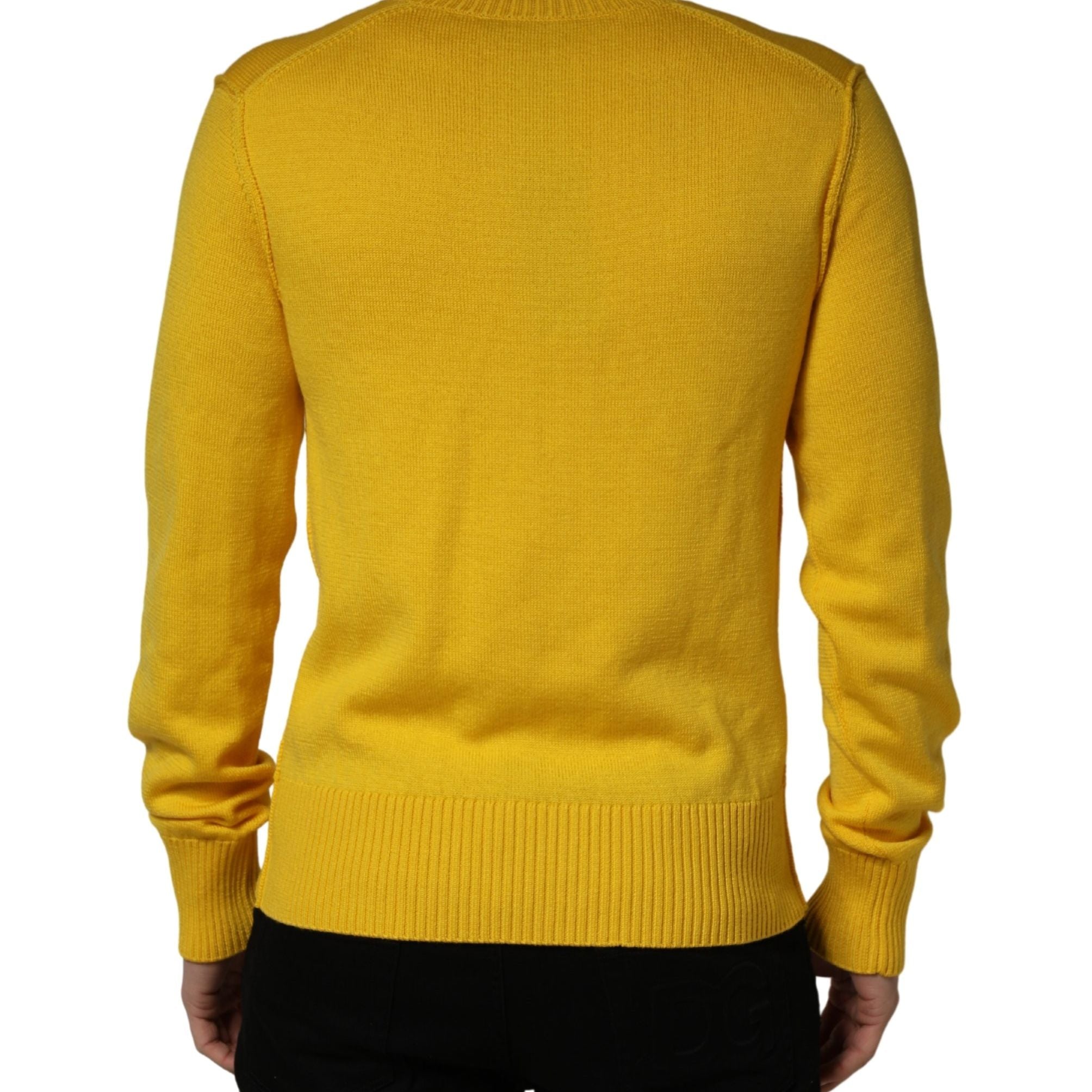 Dolce & Gabbana Wool Knitted V-Neck Pullover Yellow