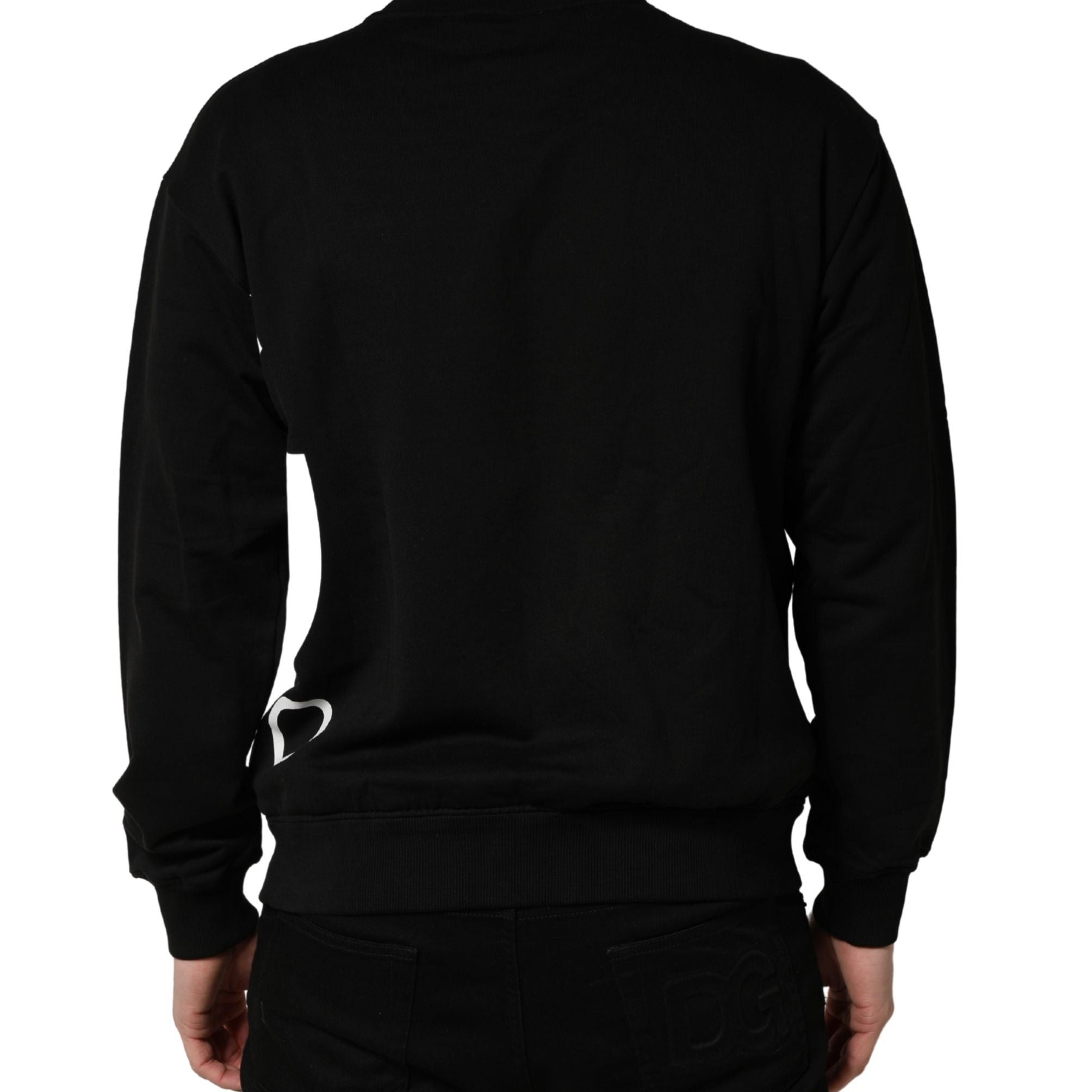 Dolce & Gabbana Black Logo Milano Cotton Sweatshirt Sweater