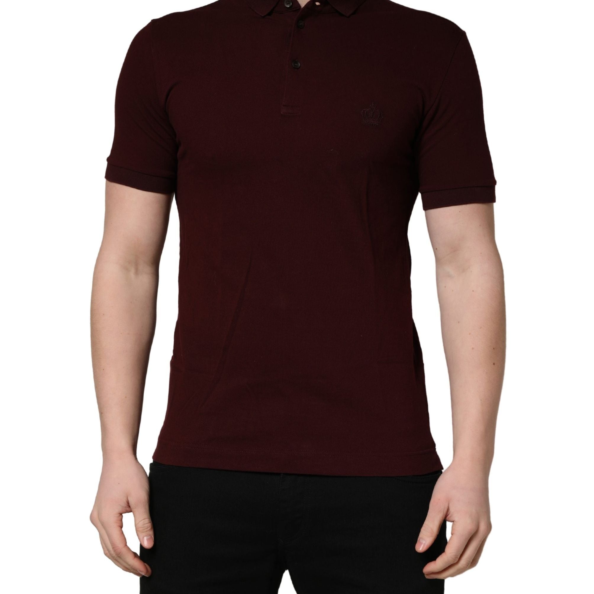 Dolce & Gabbana Maroon Collared Short Sleeves Polo T-shirt