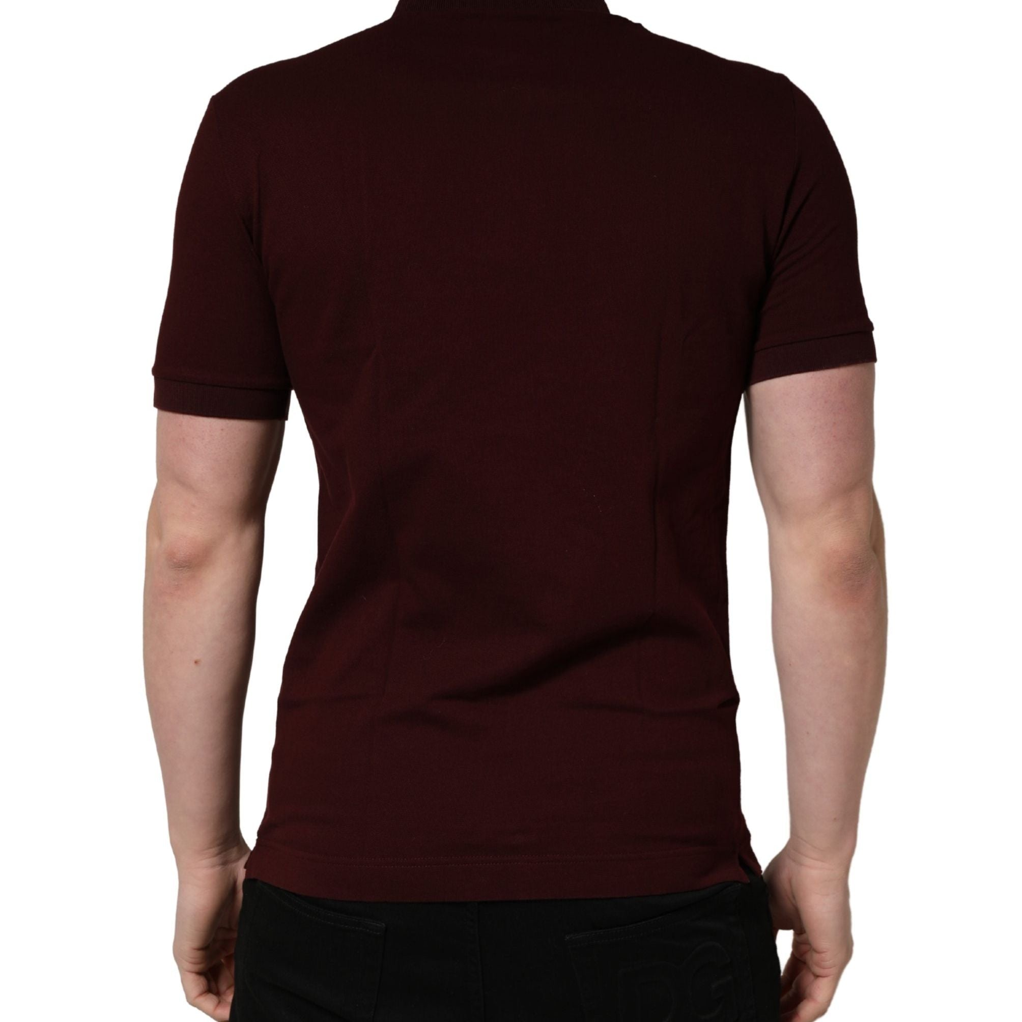 Dolce & Gabbana Maroon Collared Short Sleeves Polo T-shirt