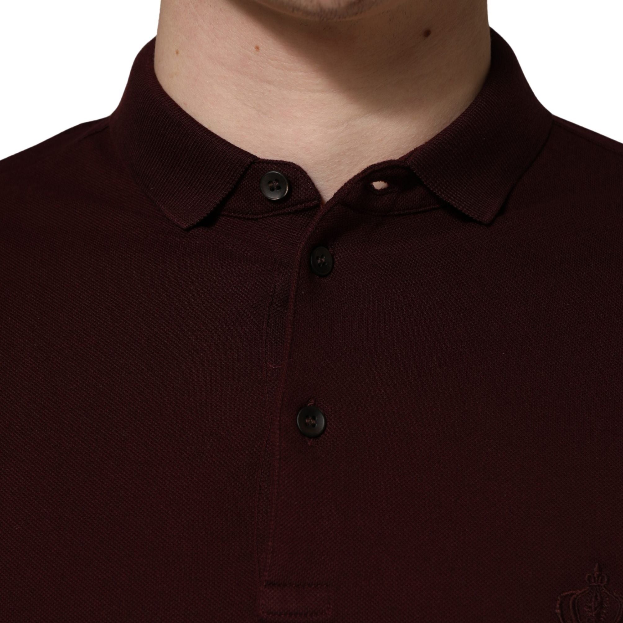 Dolce & Gabbana Maroon Collared Short Sleeves Polo T-shirt