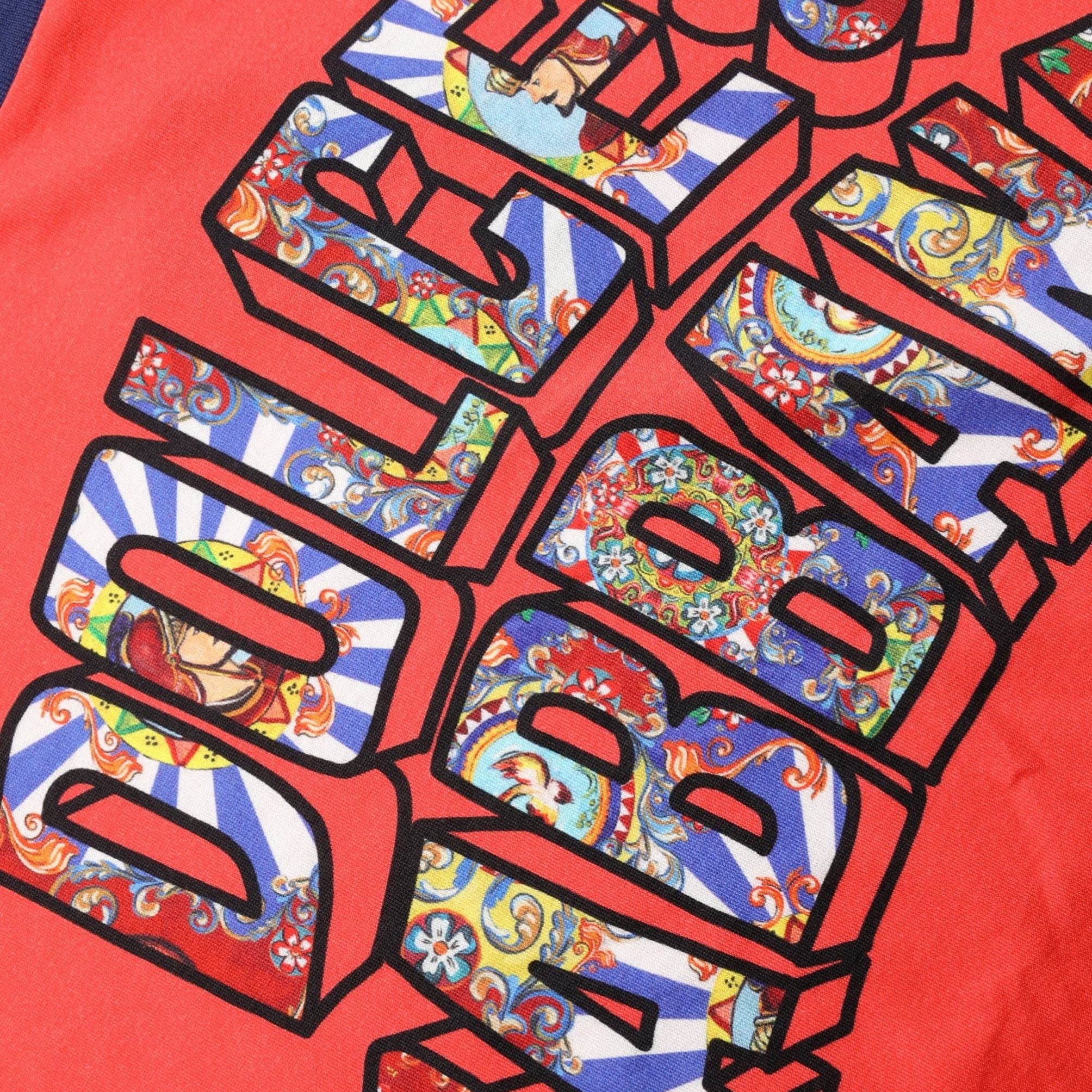 Dolce & Gabbana Orange Logo Print Cotton Crew Neck T-shirt