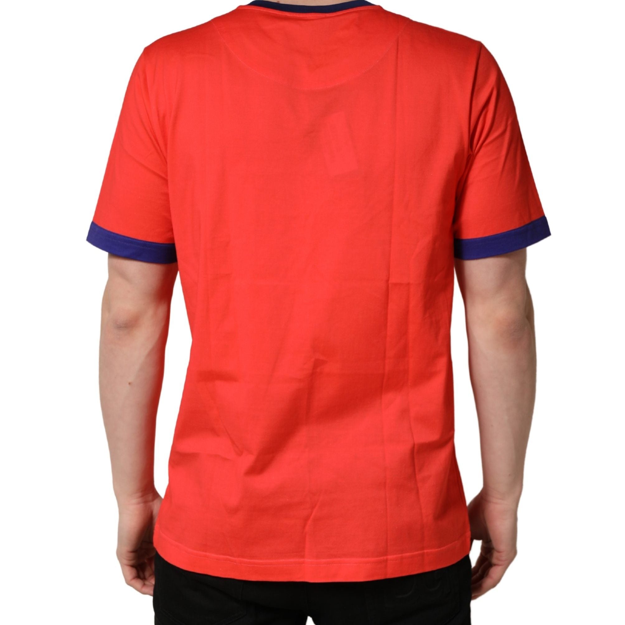 Dolce & Gabbana Orange Logo Print Cotton Crew Neck T-shirt