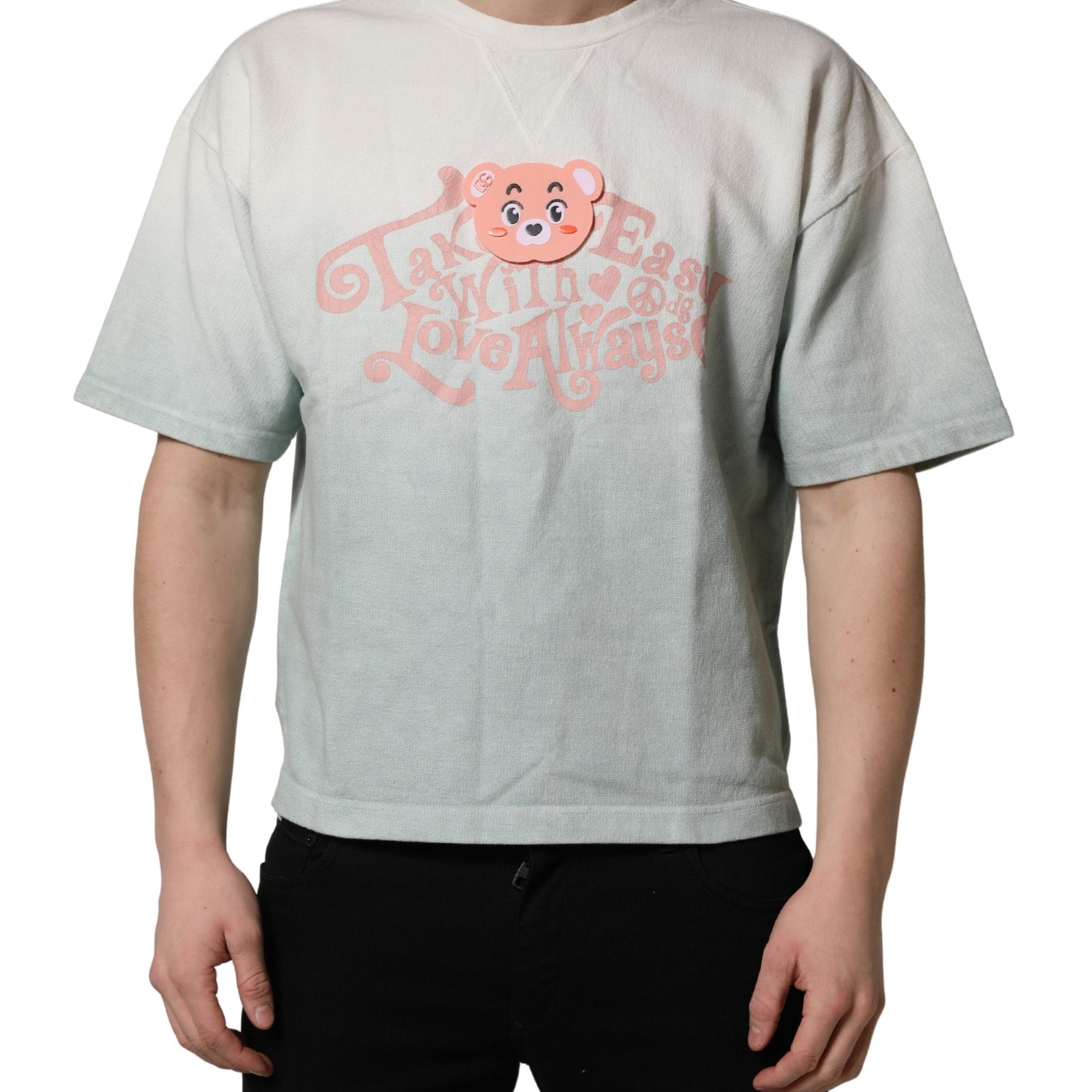 Dolce & Gabbana Green Tie-Dye Graphic Print Cotton Crewneck  T-shirt