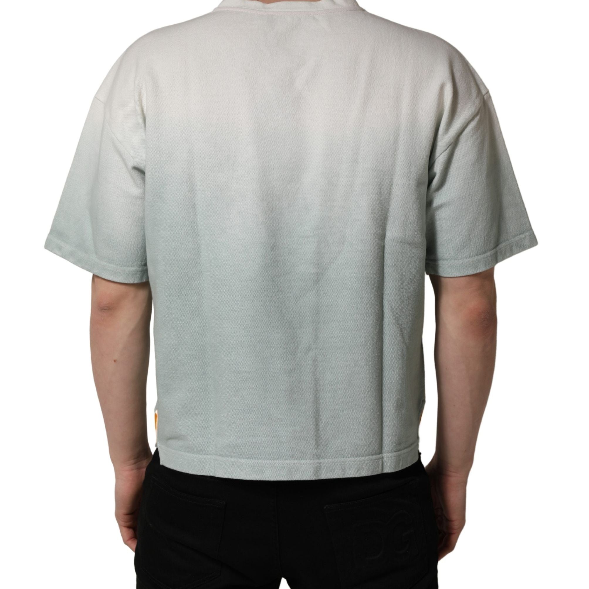 Dolce & Gabbana Green Tie-Dye Graphic Print Cotton Crewneck  T-shirt
