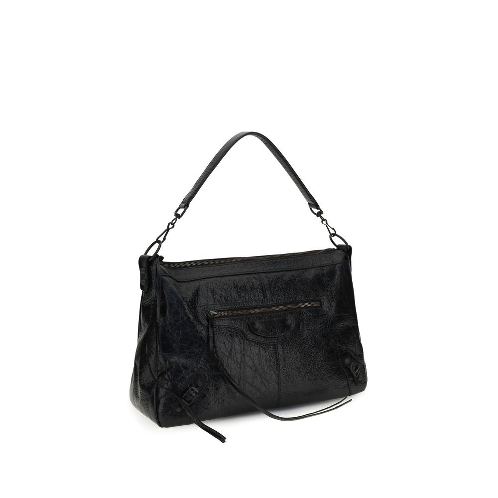 Balenciaga Black Lamb Ovis Aries Aries Shoulder Bag