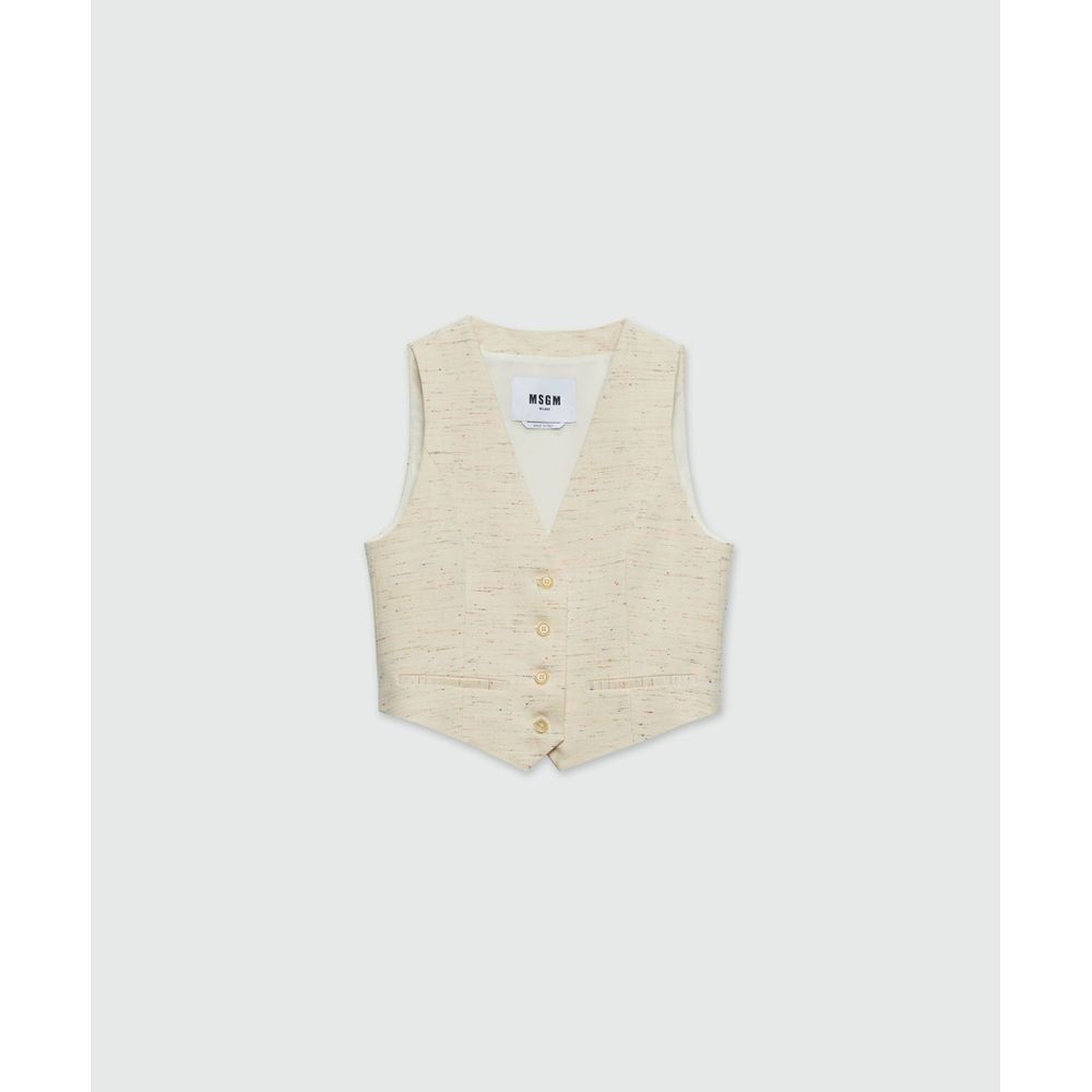 MSGM White Cotton Sleveless Jacket