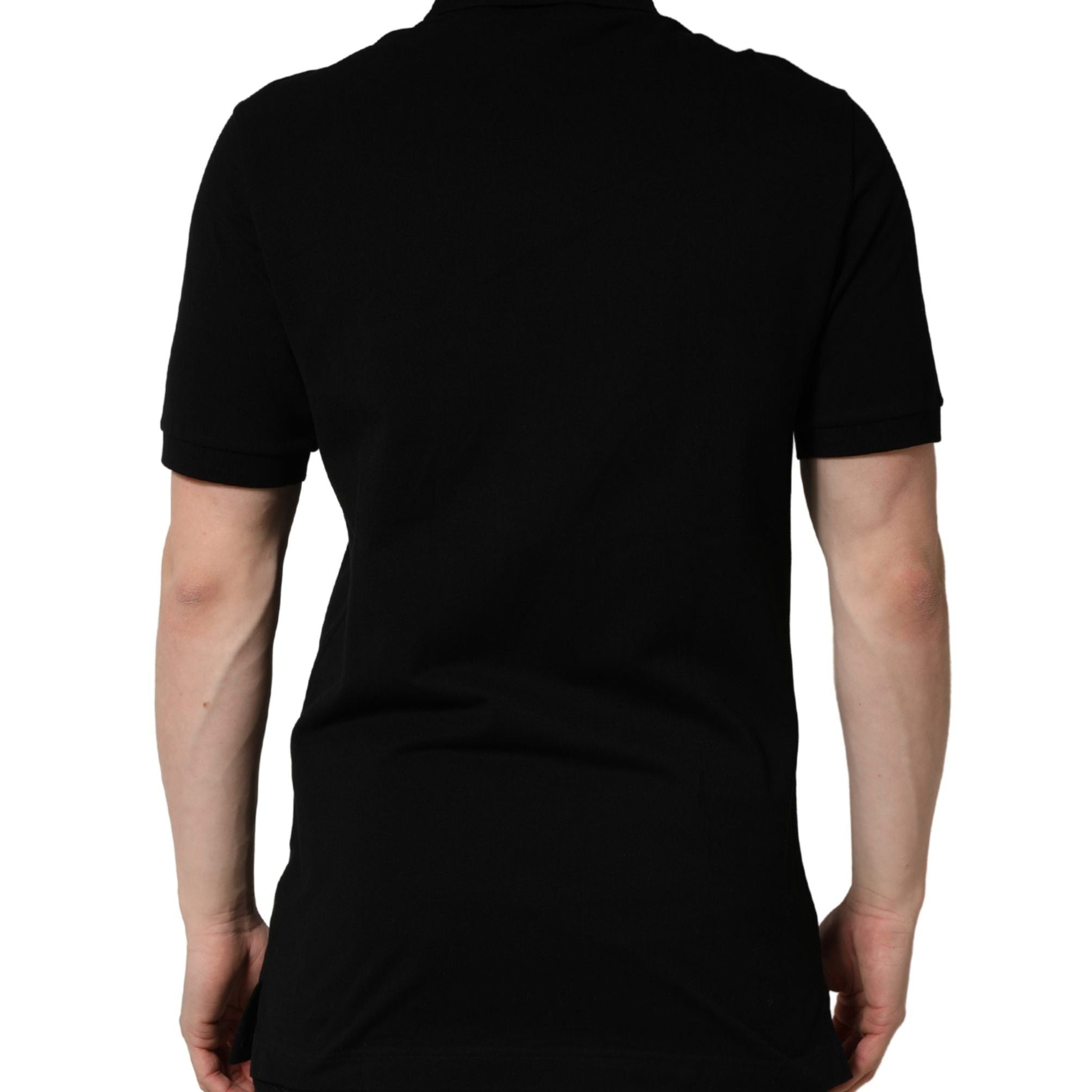 Dolce & Gabbana Black DG Logo Palm Leaves Embroidery Polo T-shirt