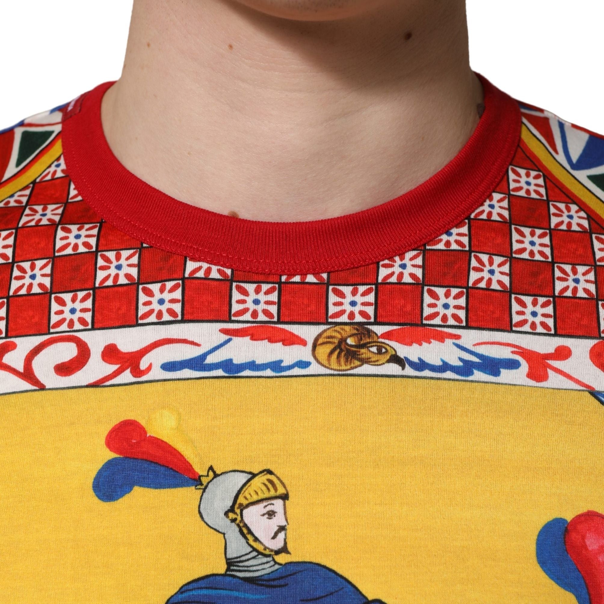 Dolce & Gabbana Multicolor Carretto Print Crew Neck T-shirt