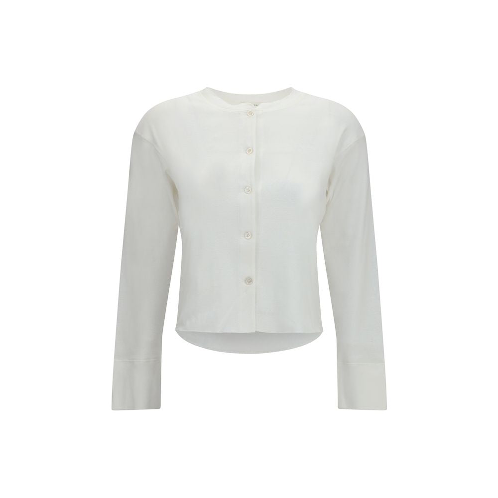 The Row White Cotton Cardigan