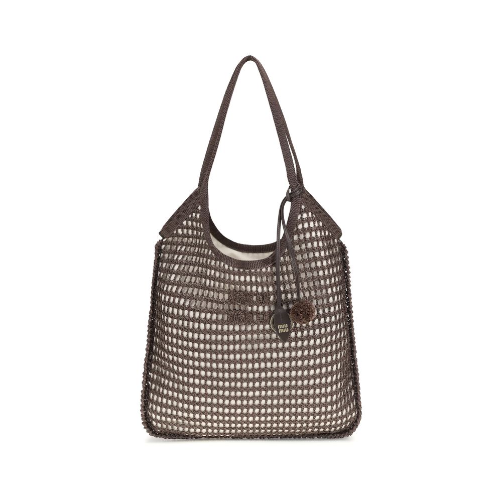 Miu Miu Brown Viscose Shoulder Bag