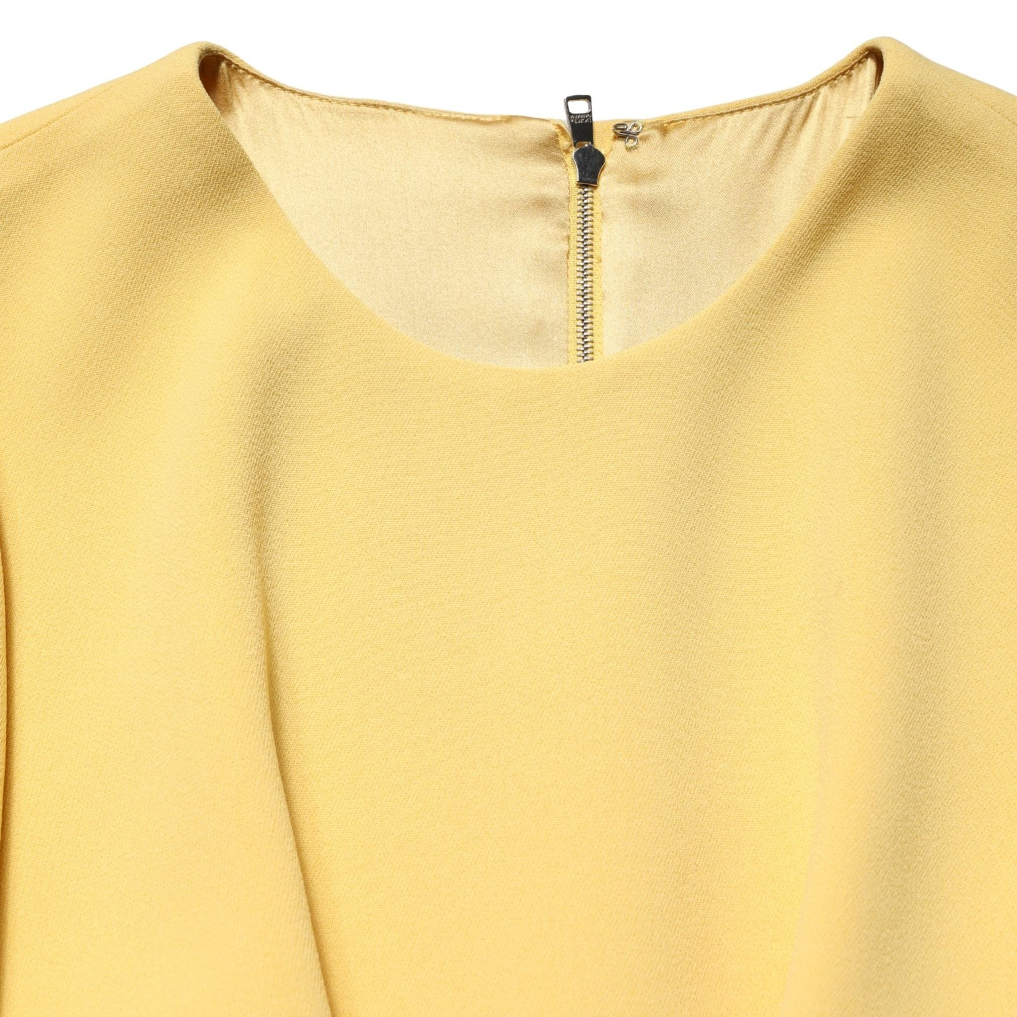 Dolce & Gabbana Yellow Short-Sleeved Crew Neck Midi Dress