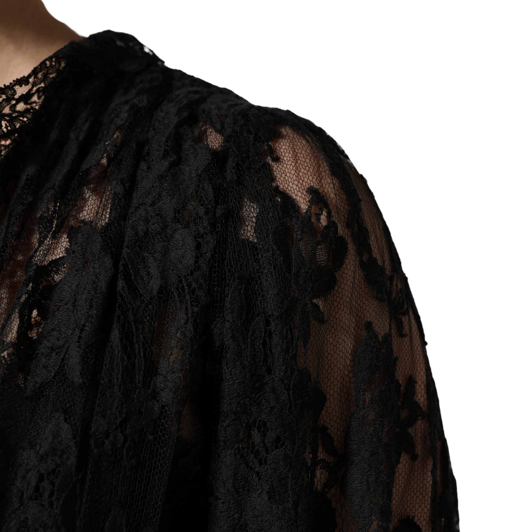 Dolce & Gabbana Black Lace A-line Long Evening Gown Dress