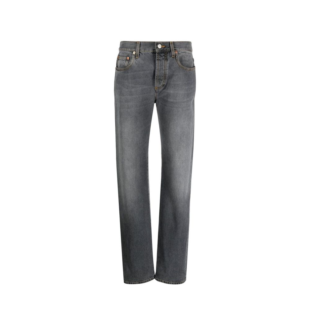Gucci Gray Cotton Relaxed Fit Jeans