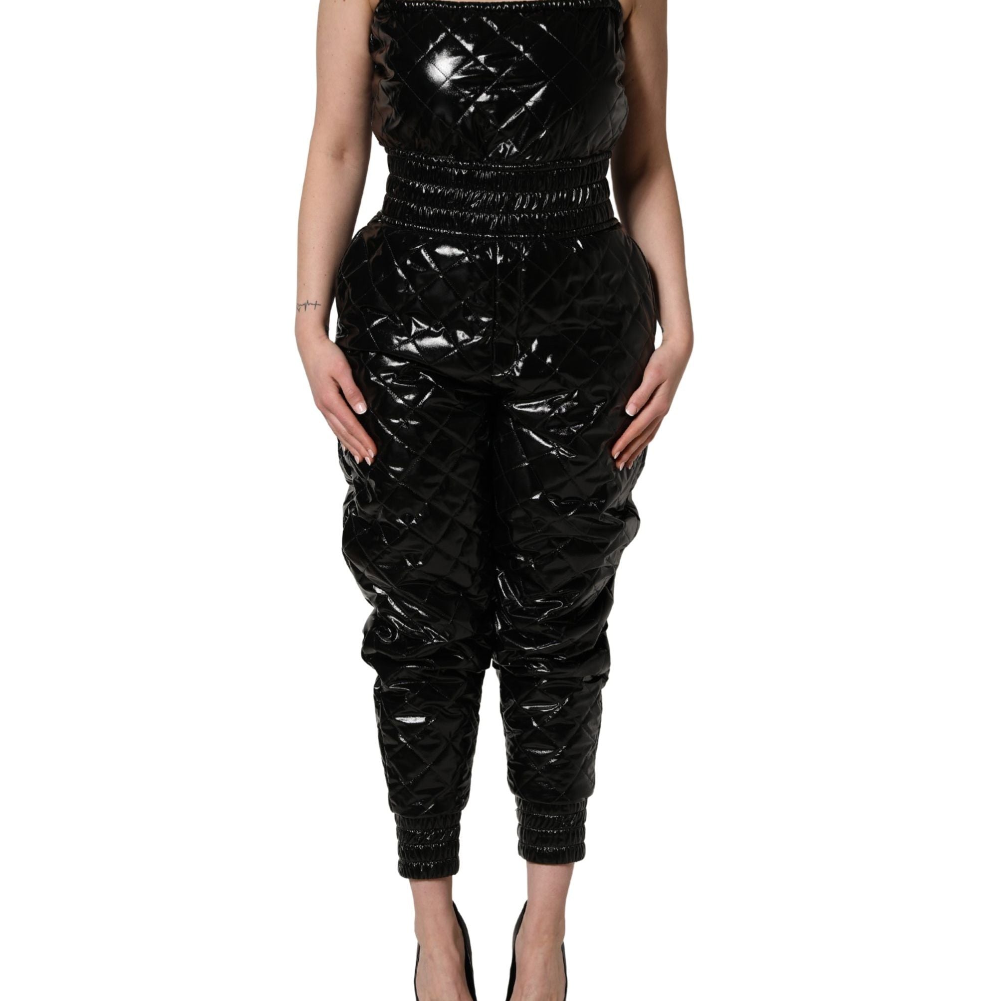 Dolce & Gabbana Black Sleeveless Romper Jumpsuit Dress