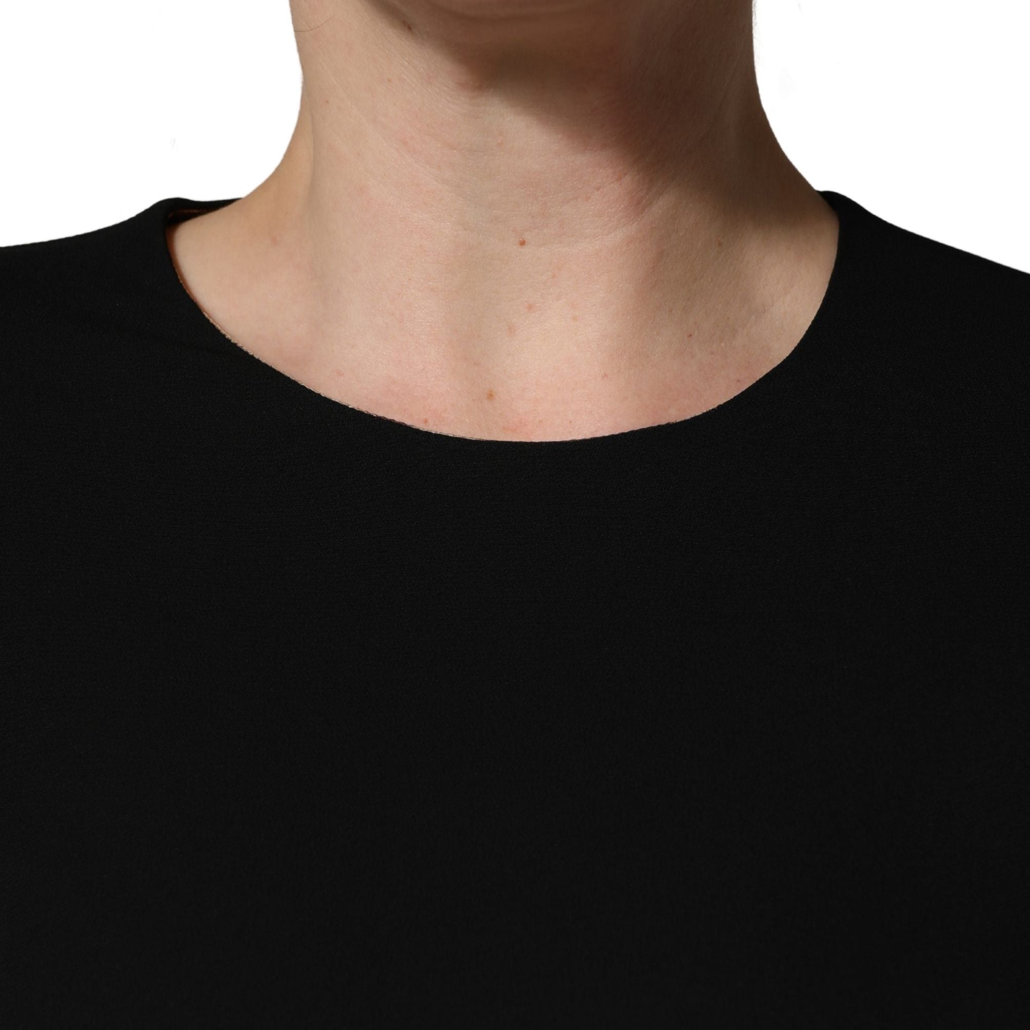 Dolce & Gabbana Black Viscose Lace Long Sleeves Mini Dress