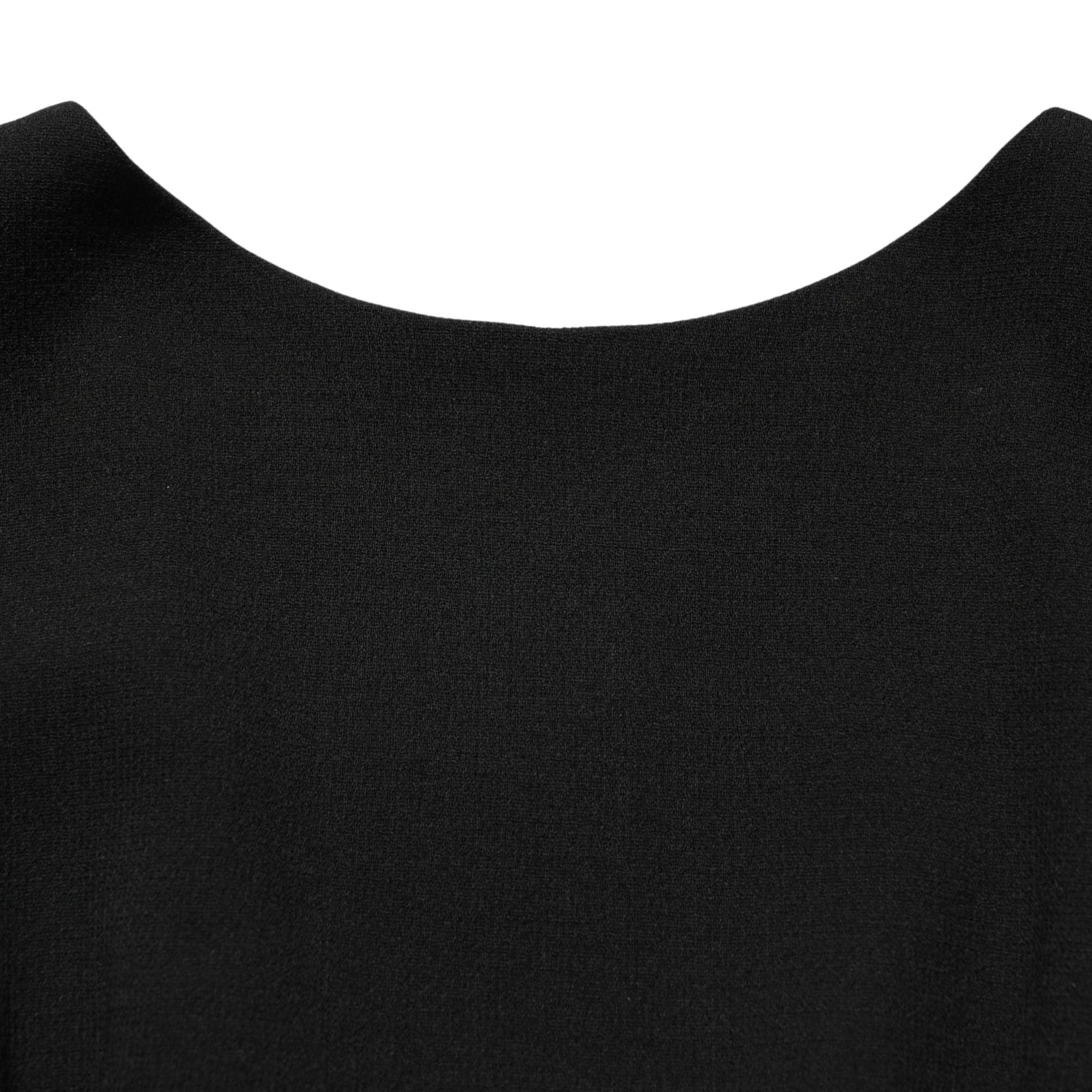 Dolce & Gabbana Black Wool Crepe Long Sleeves Midi Dress