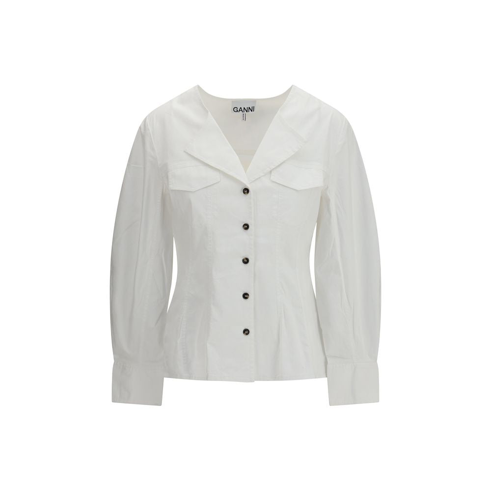 Ganni White Cotton Shirt
