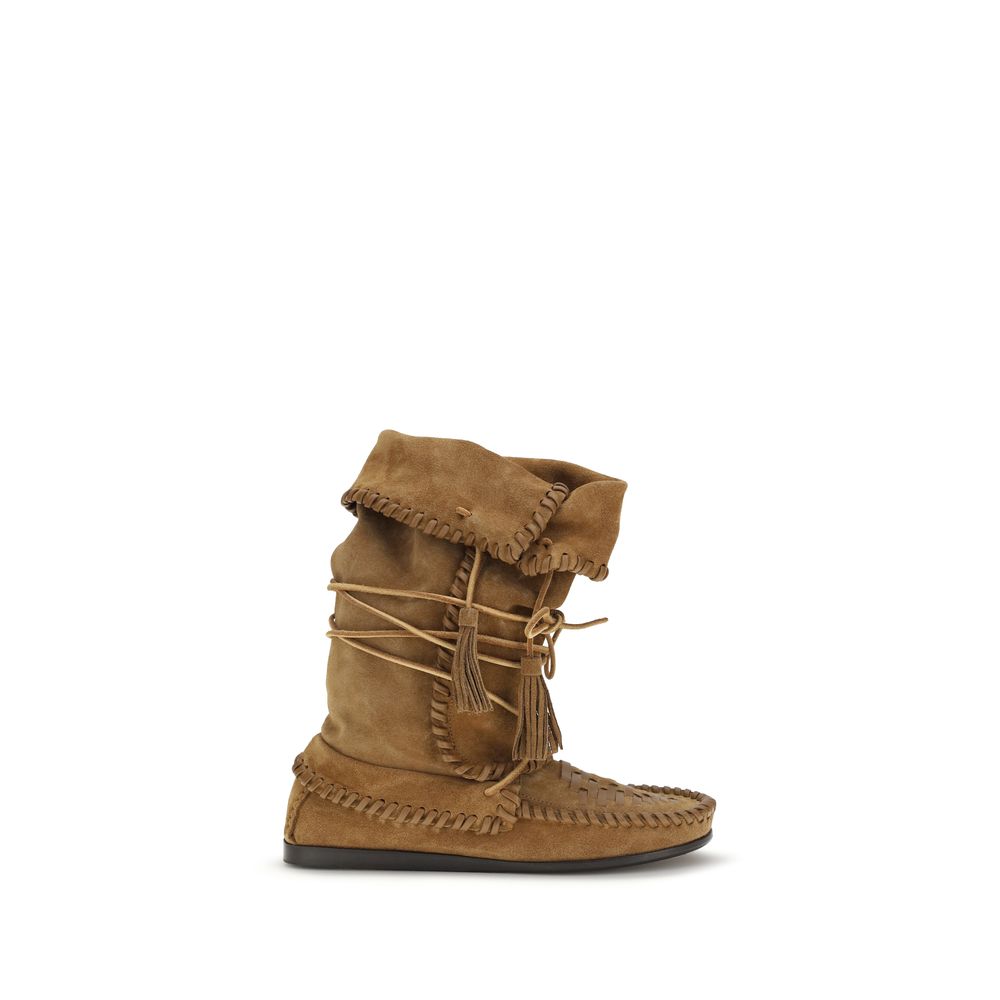 Isabel Marant Brown Calf Leather Bos Taurus Lace-Up Boots