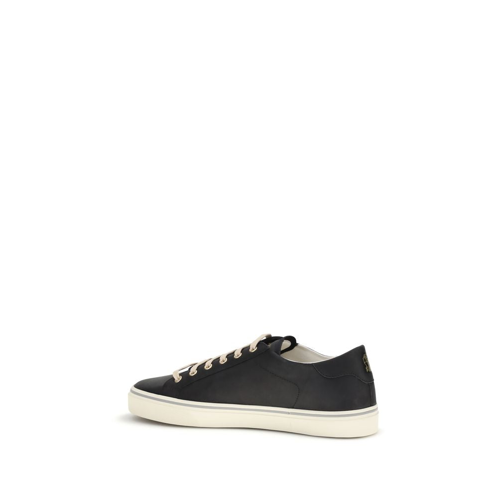 Brunello Cucinelli Black Calf Leather Bos Taurus Low Top Sneakers