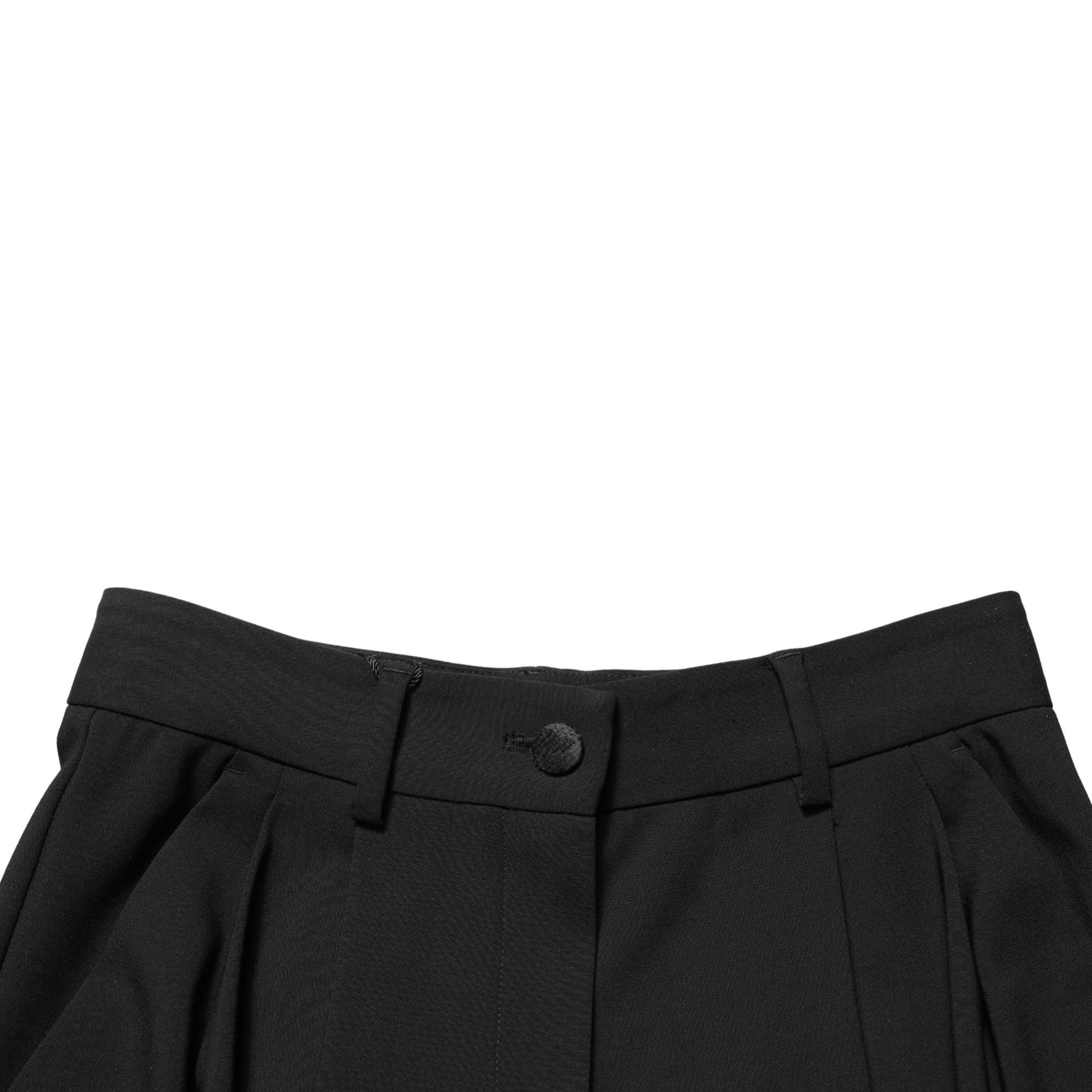 Dolce & Gabbana Black Wool High Waist Cropped Trouser Pants