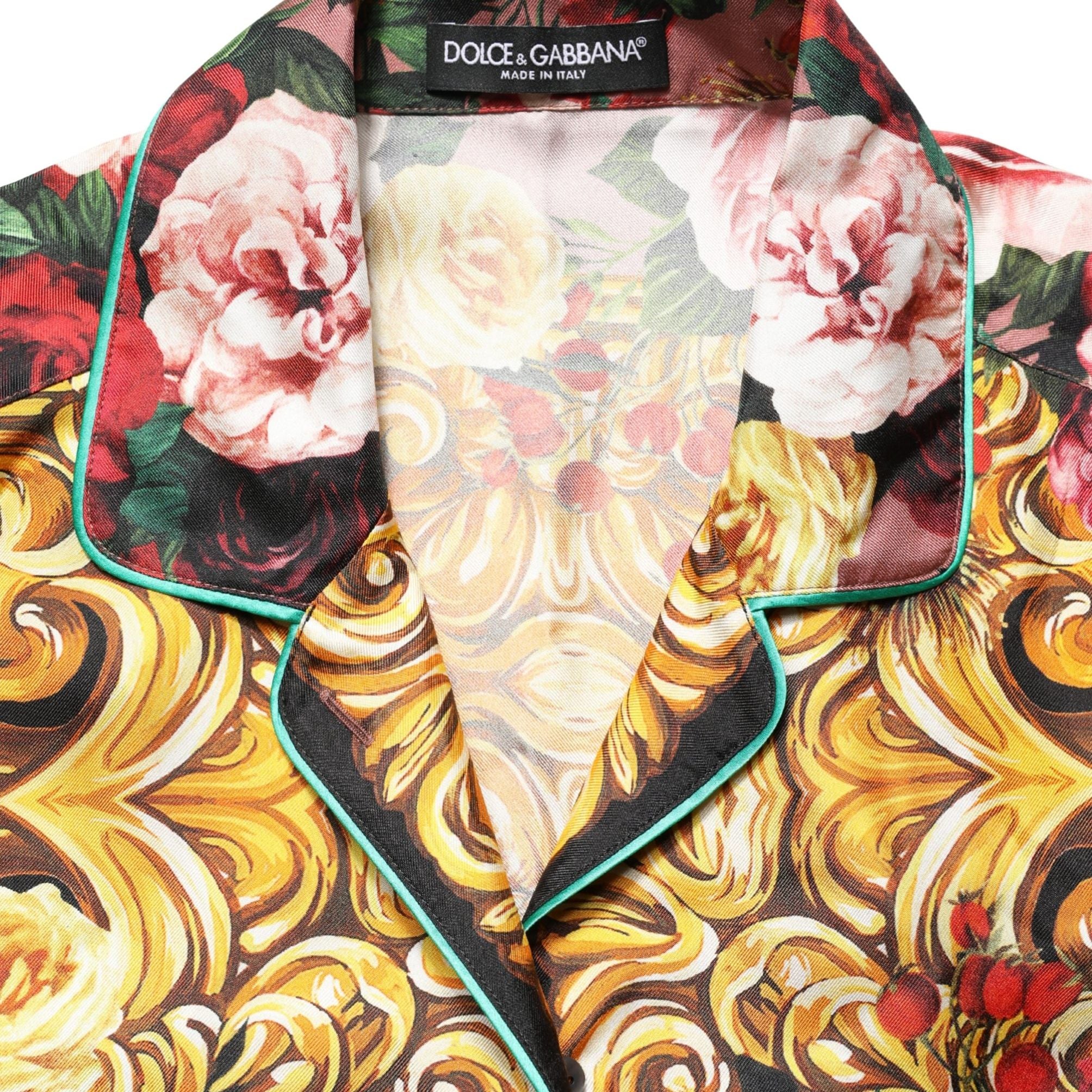 Dolce & Gabbana Multicolor Floral Long Sleeves Button Down Shirt Top