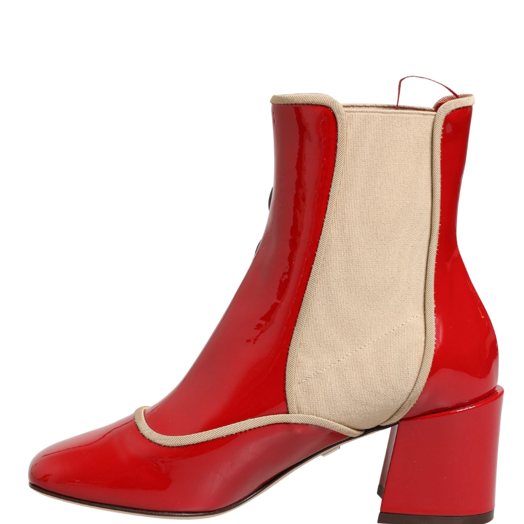 Dolce & Gabbana Red Button Embellished Ankle Boots Shoes