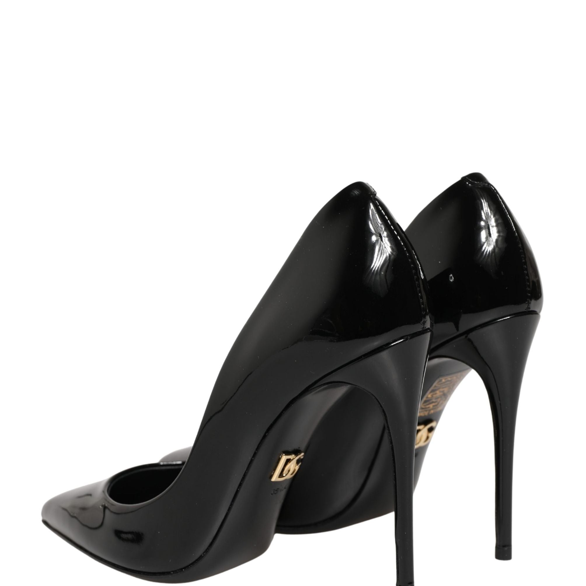 Dolce & Gabbana Black Calf Leather Stiletto Heels Pumps Shoes