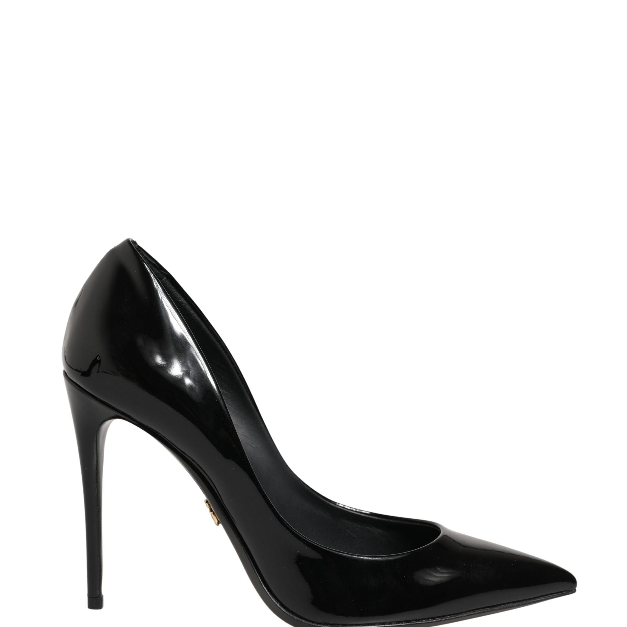 Dolce & Gabbana Black Calf Leather Stiletto Heels Pumps Shoes